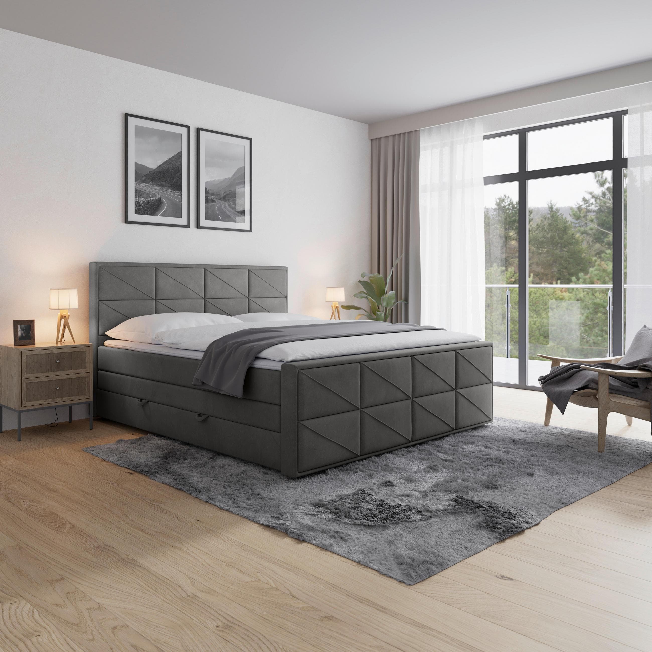 Boxspringbett Helsinki Anthrazit