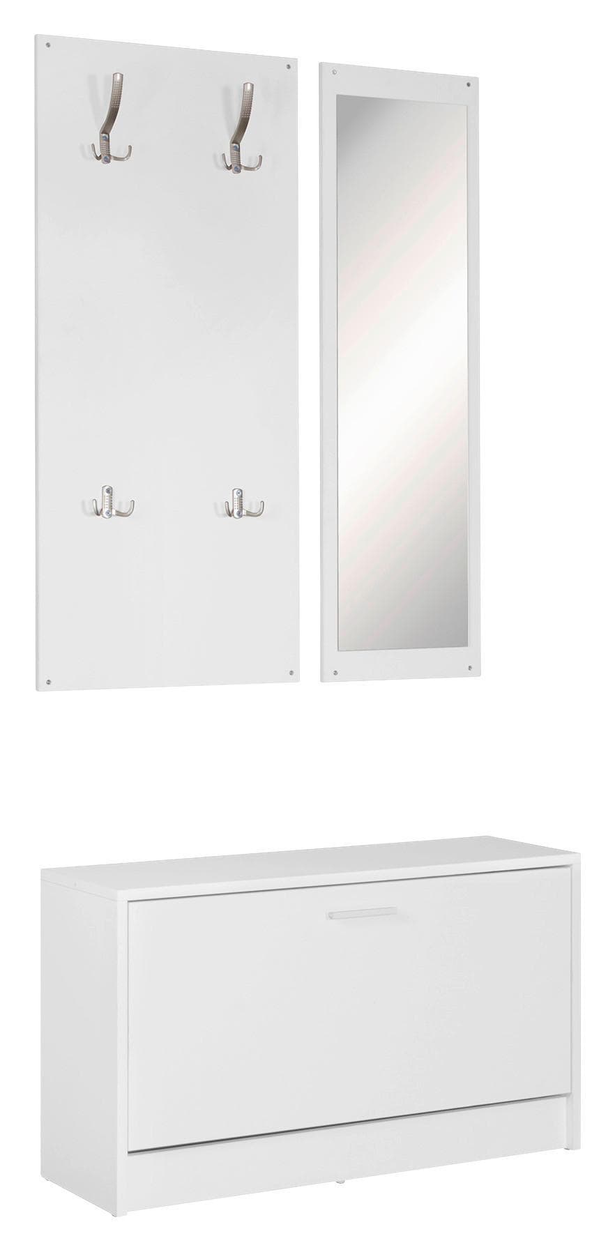 Wandgarderobe "Jana" Weiß Holzwerkstoff