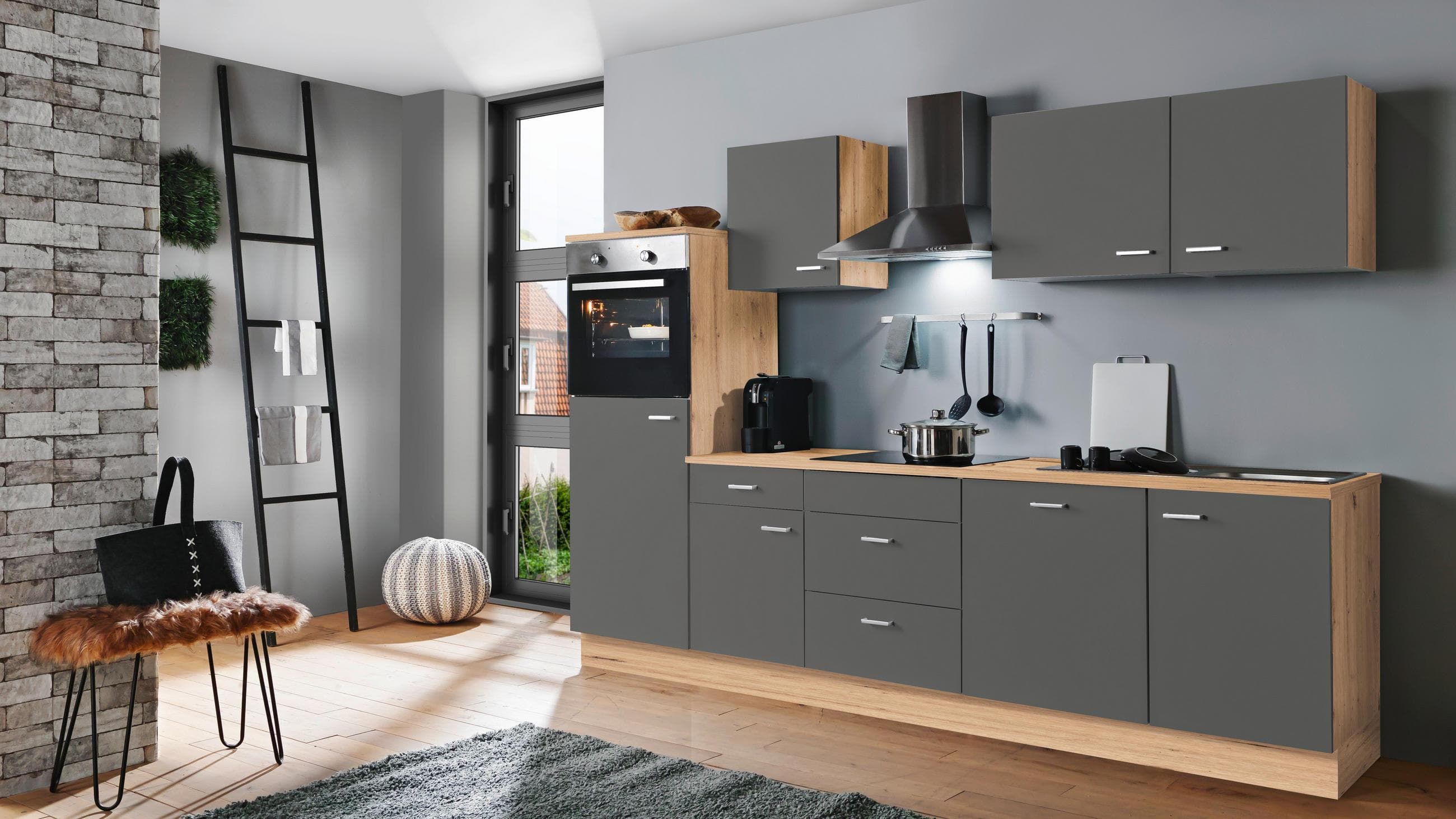 Menke Küchenblock Artisan-Classic Grau B ca. 280 cm