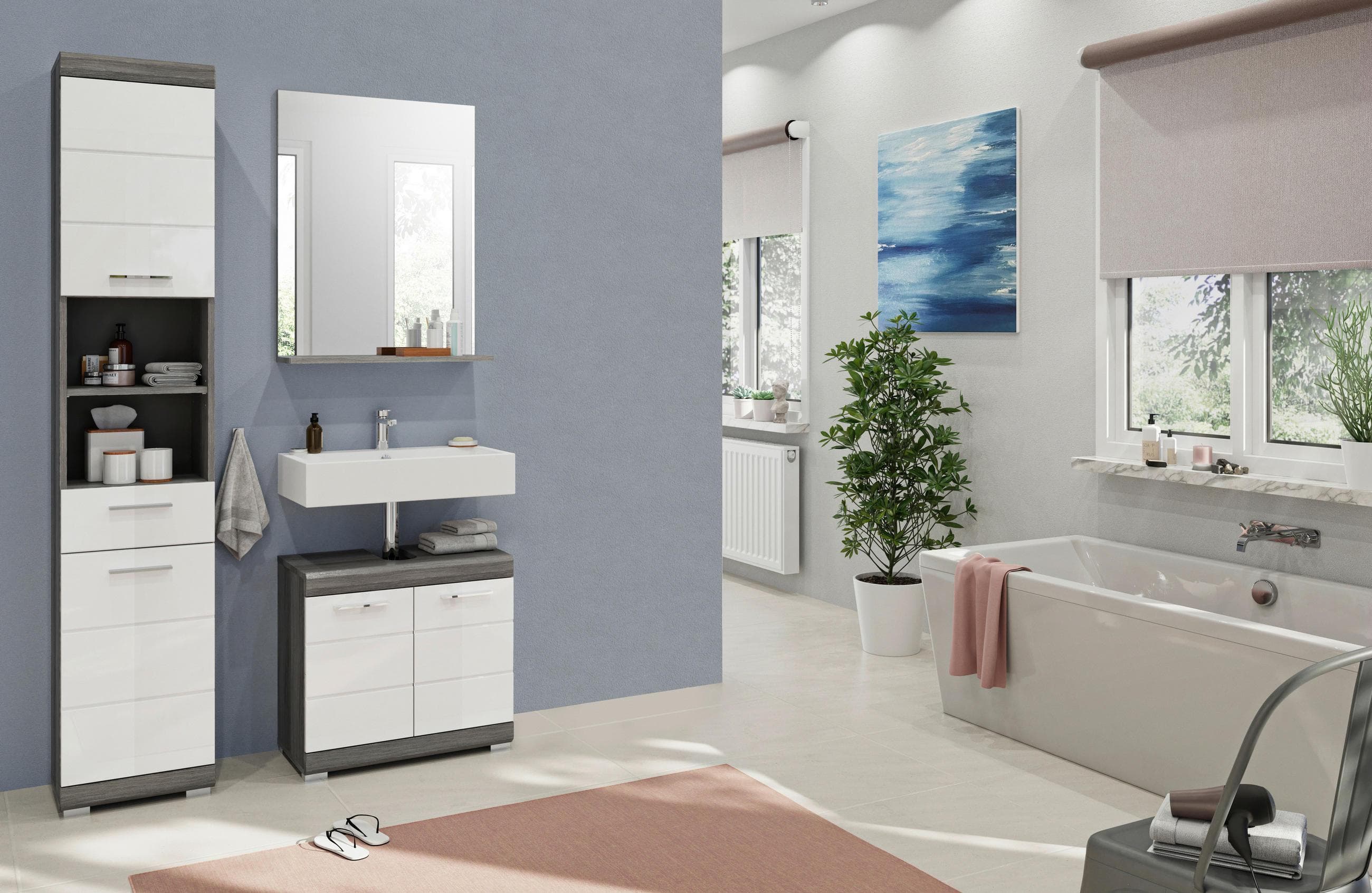 Badezimmer Scout 3-tlg. Anthrazit/Weiß