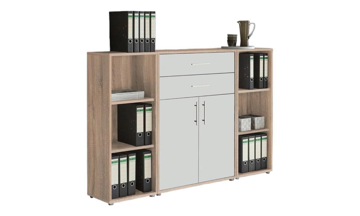 Aktenschrank Office Edition Sw Set 13 Weiß/Sonoma Eiche