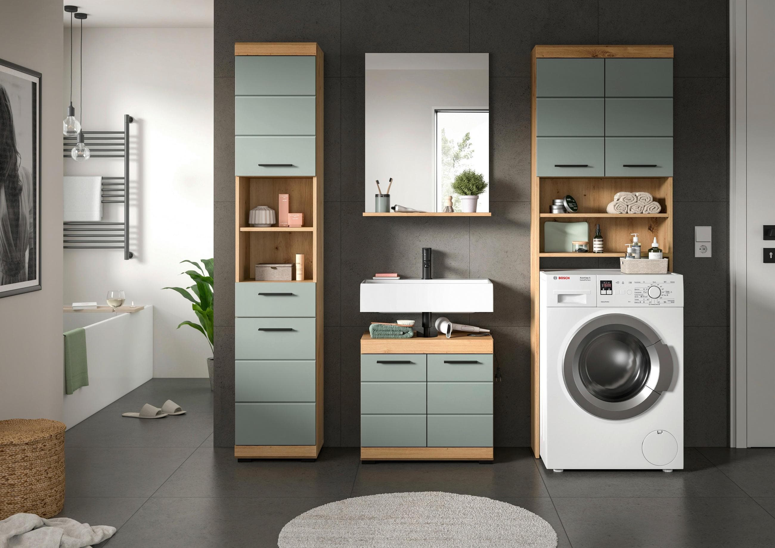 Mömax DE Badezimmer Salbeigrün ca. 180 cm