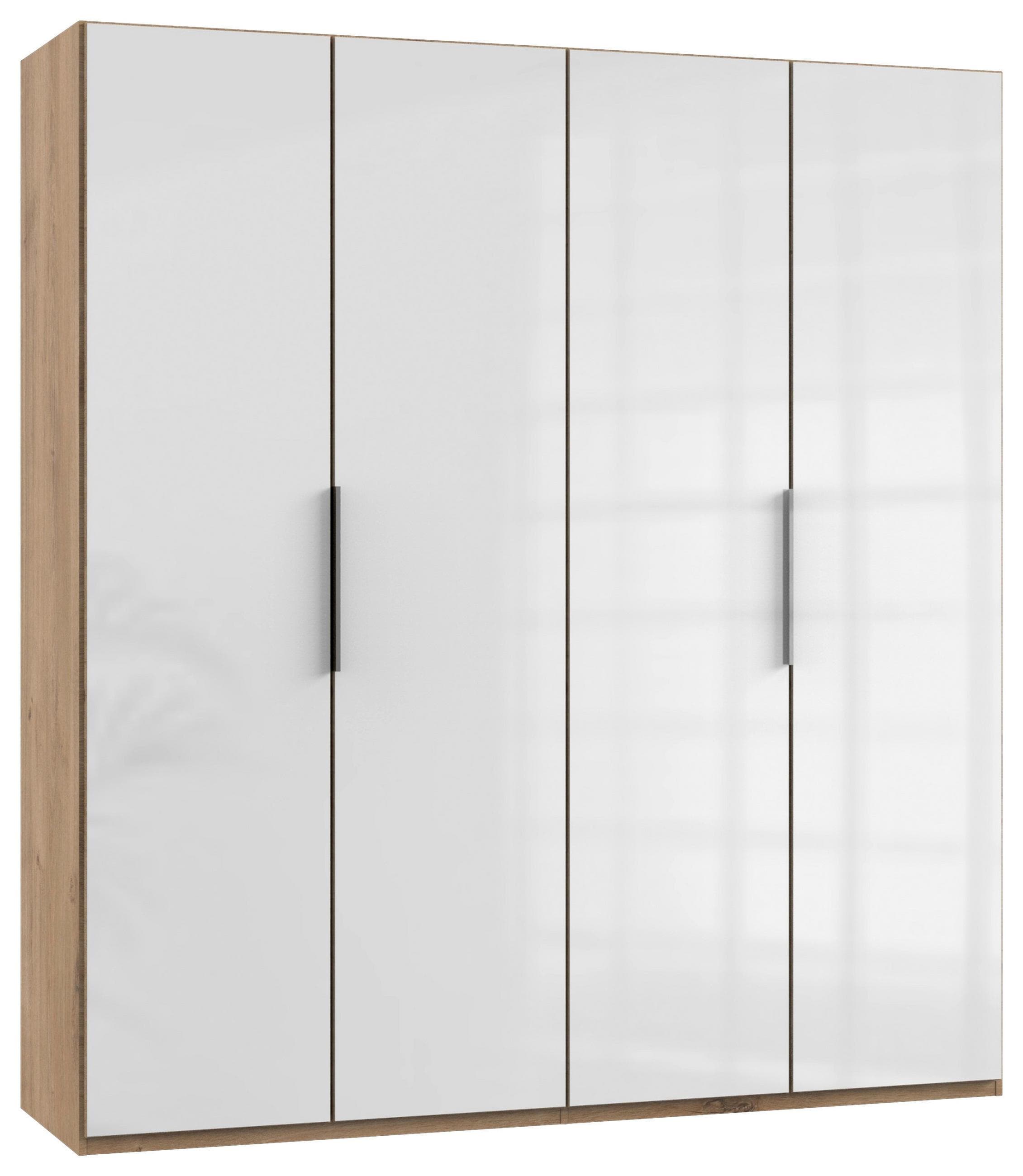 Drehtürenschrank ca. 200 cm Weiß/Eiche Dekor Mömax DE