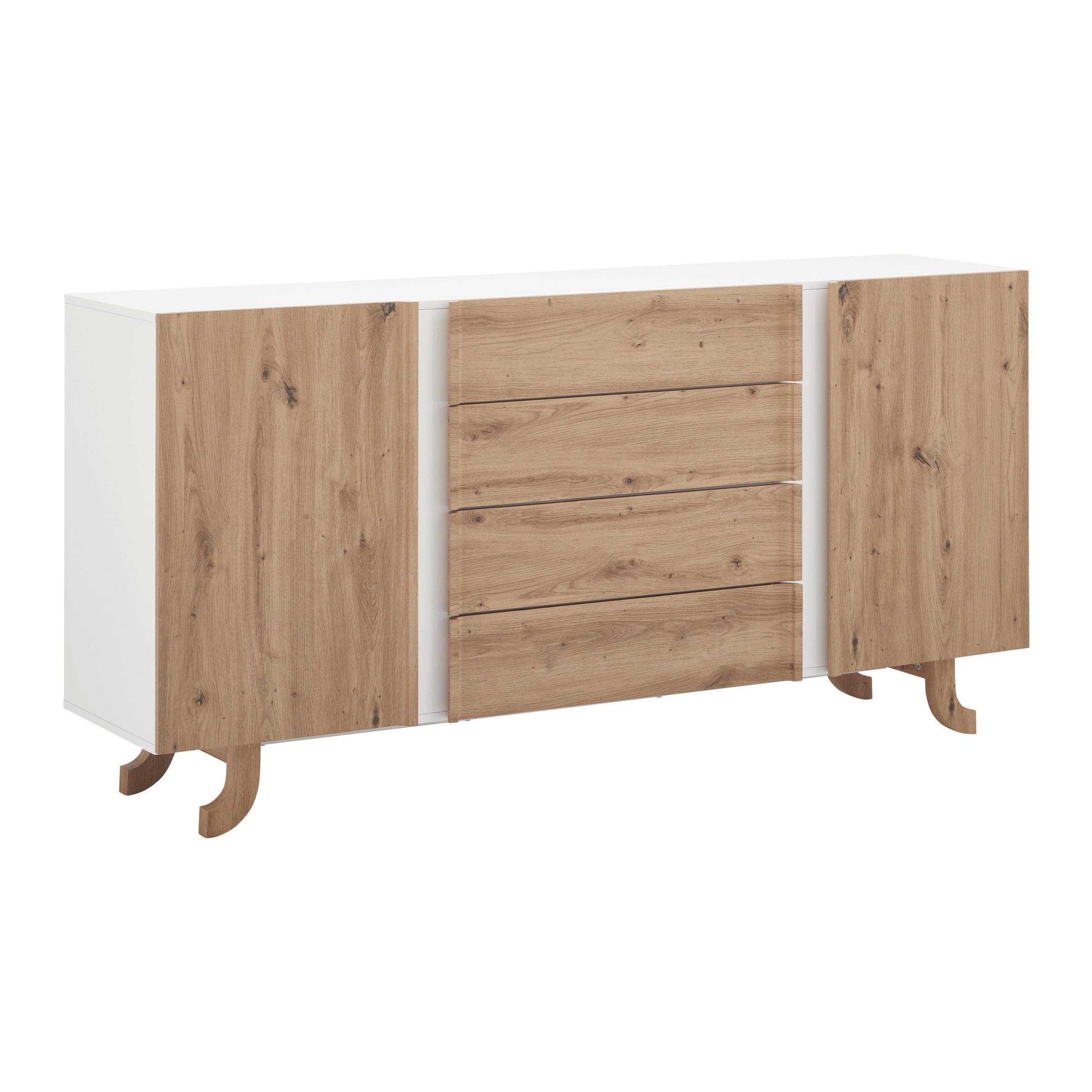 Sideboard Vira Kieferfarben/Weiß Echtholz Mömax