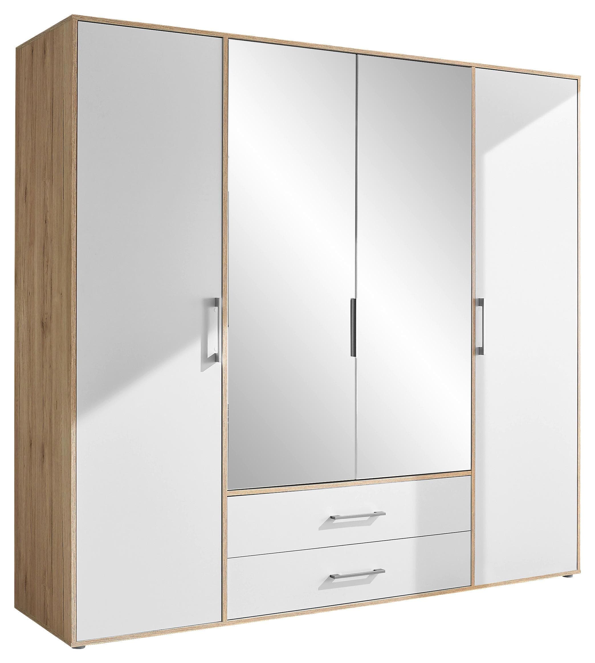 Kleiderschrank Lembo Weiß/Eiche Artisan Mömax DE