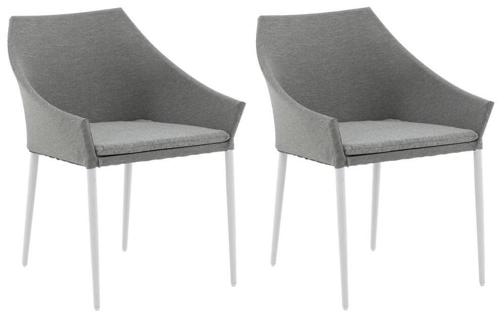 Gartenstuhl 2er-Set Spoga Grau/Weiß