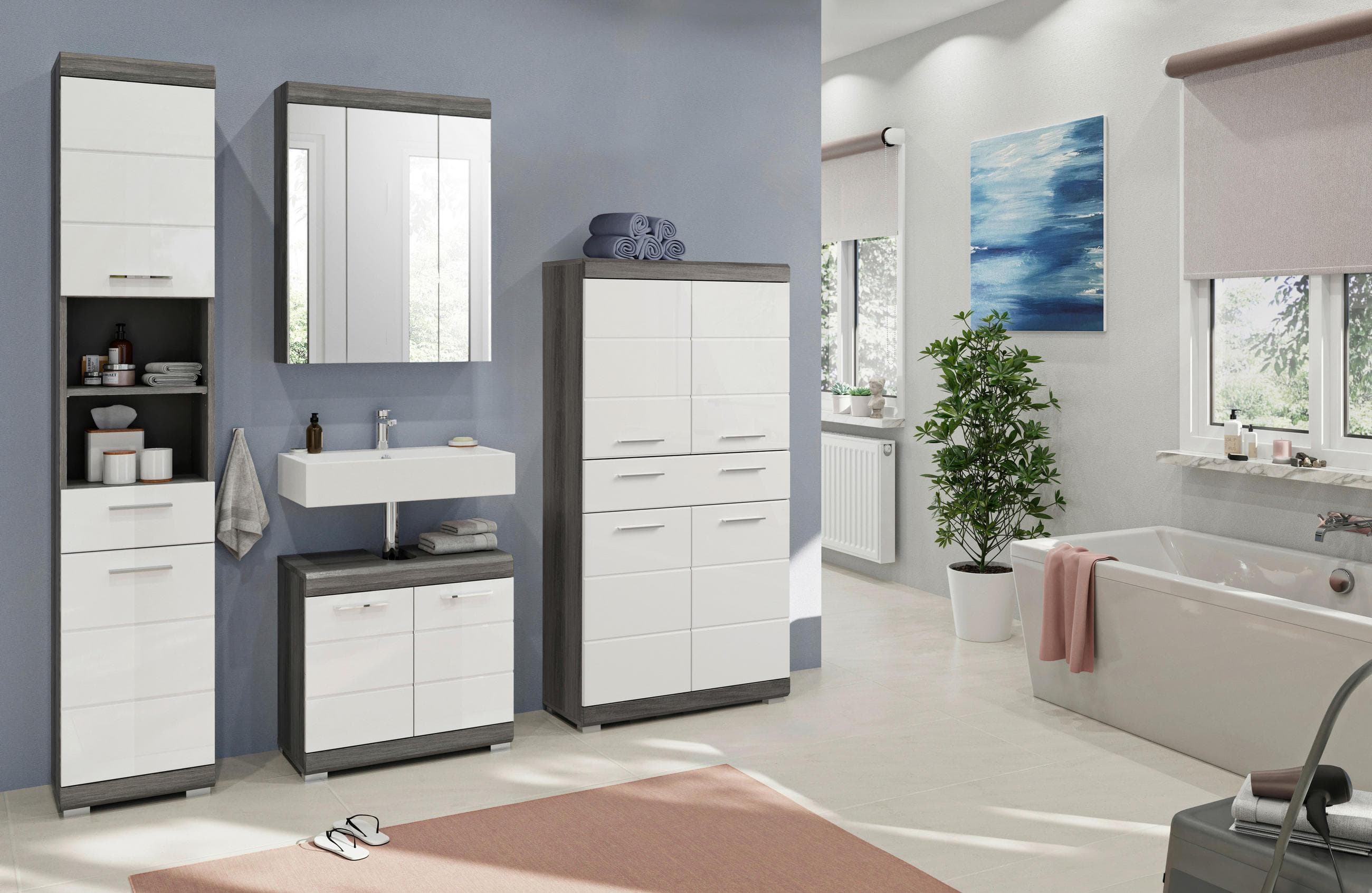 Mömax DE Badezimmer Scout 4-tlg. Anthrazit/Weiß