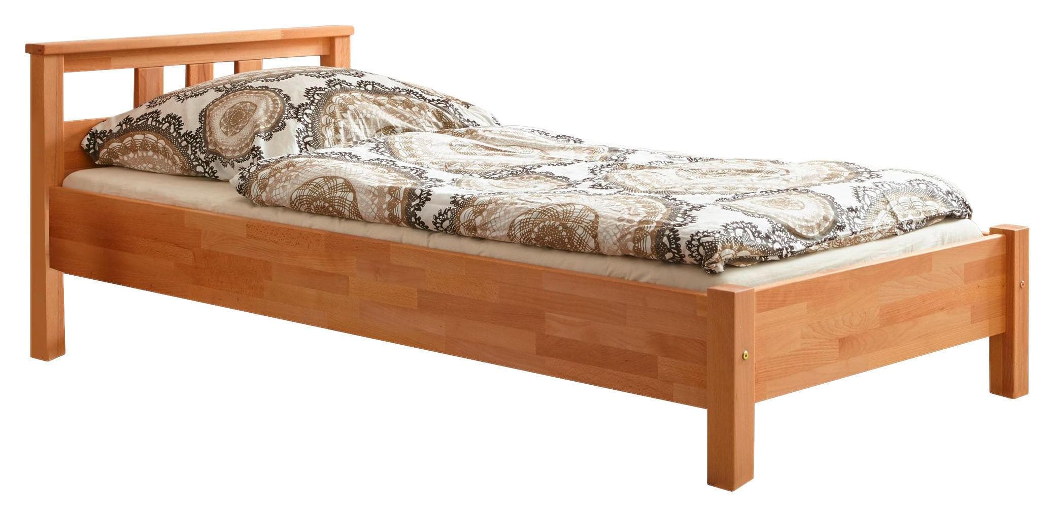 TiCAA Einzelbett und Doppelbett Merci Buche Bio-Geölt