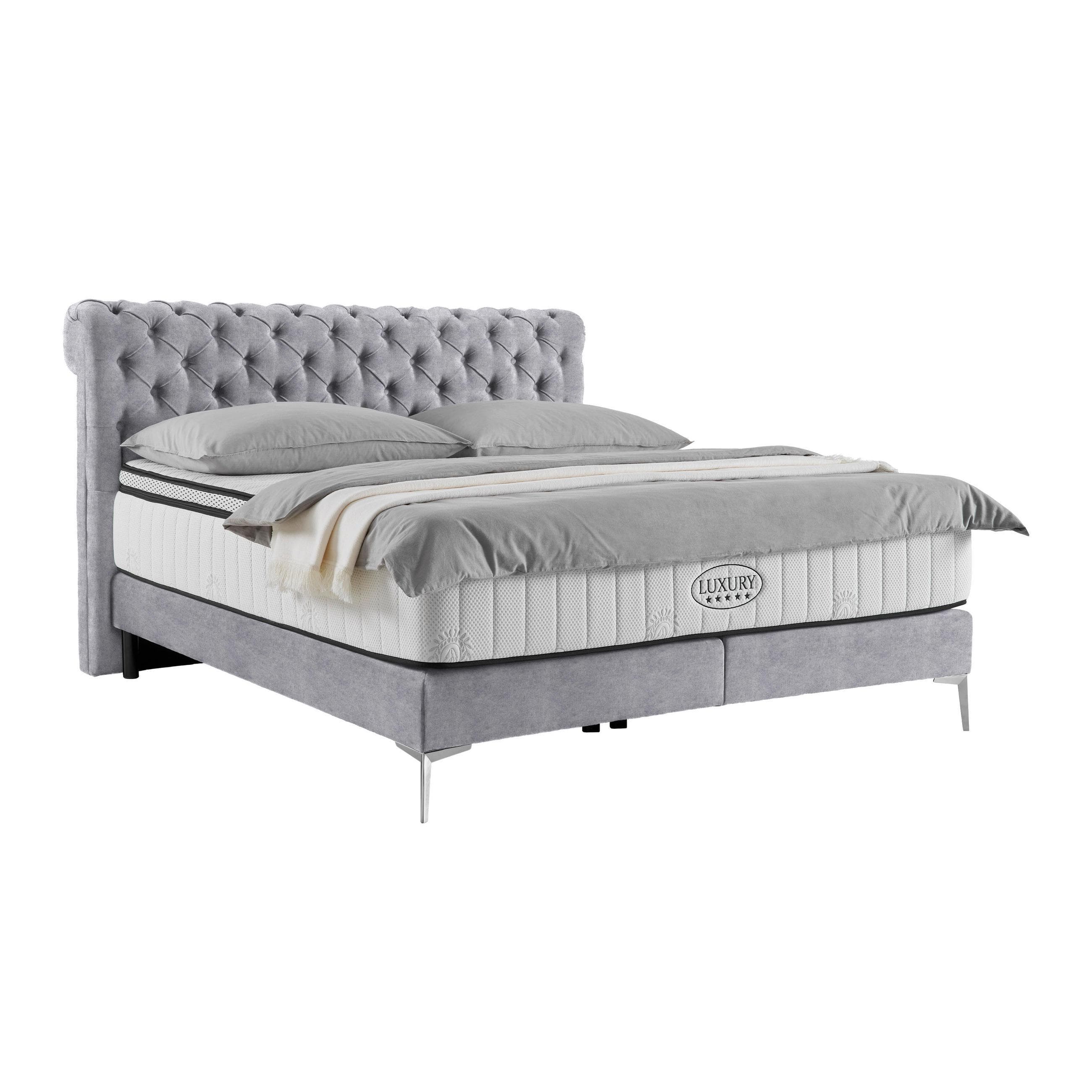 Boxspringbett Queen Hellgrau Mömax DE