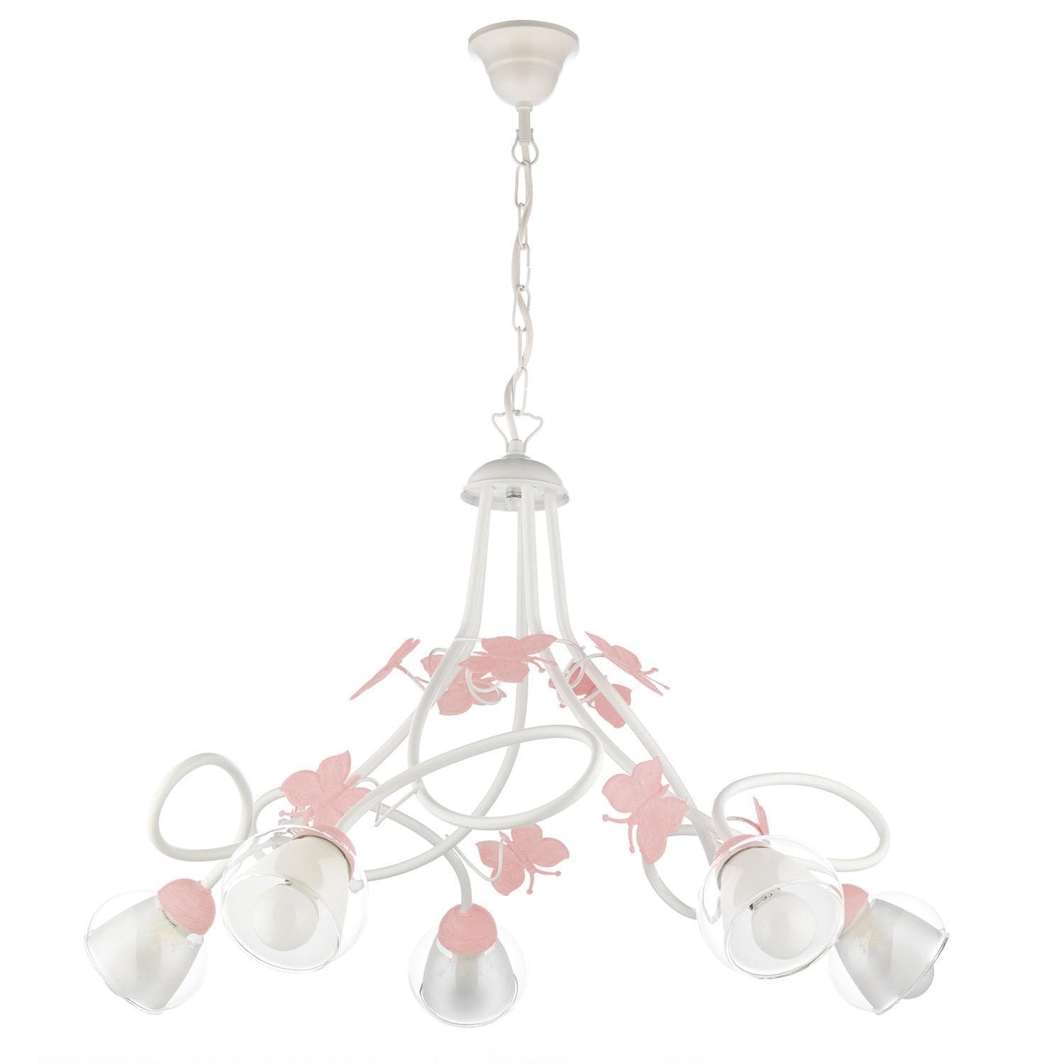 Kinderhängeleuchte Butterfly Weiß/Pink max. 6 Watt