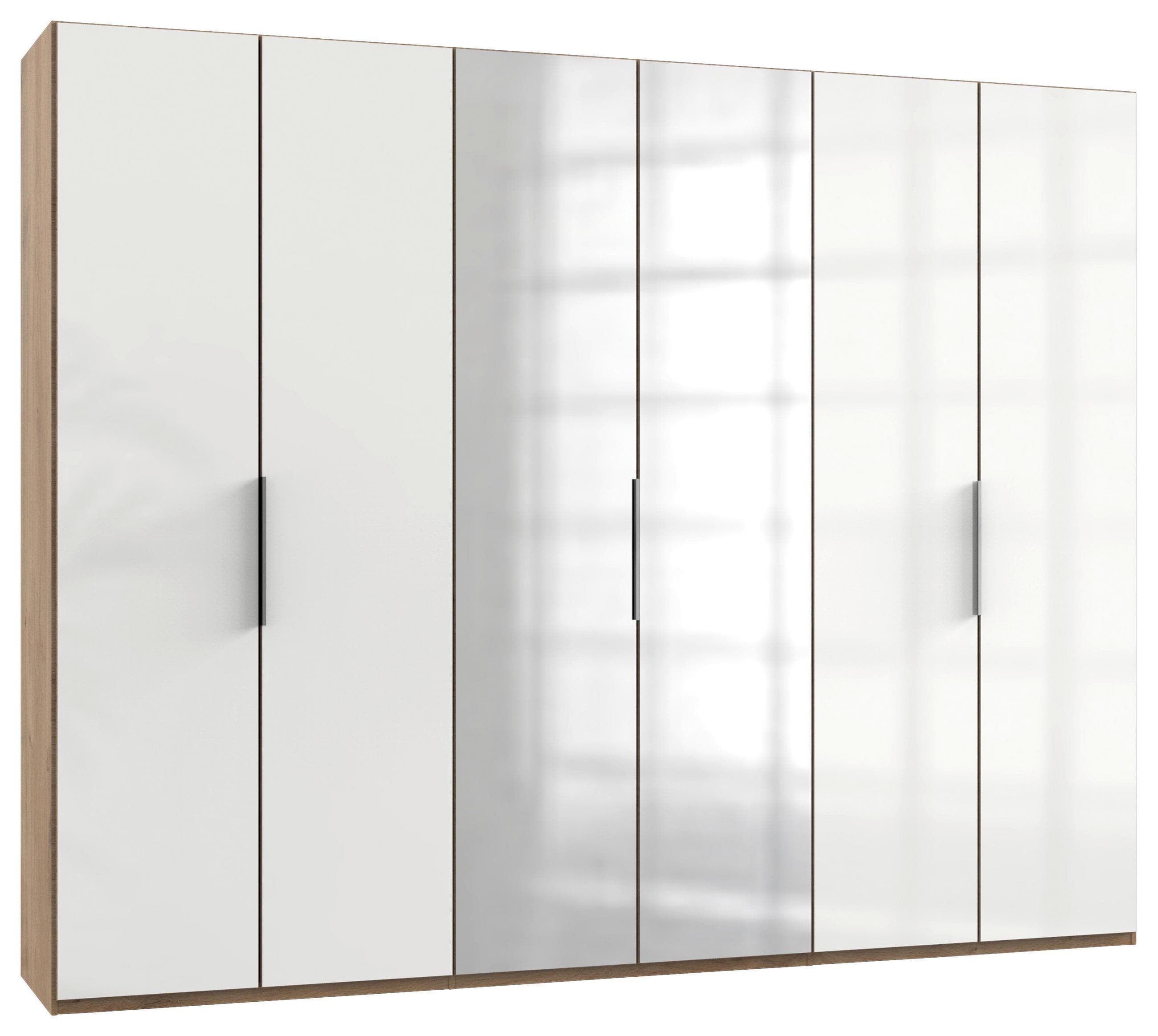 Drehtürenschrank Level 36D mit Spiegel Eiche/Weiß Mömax DE