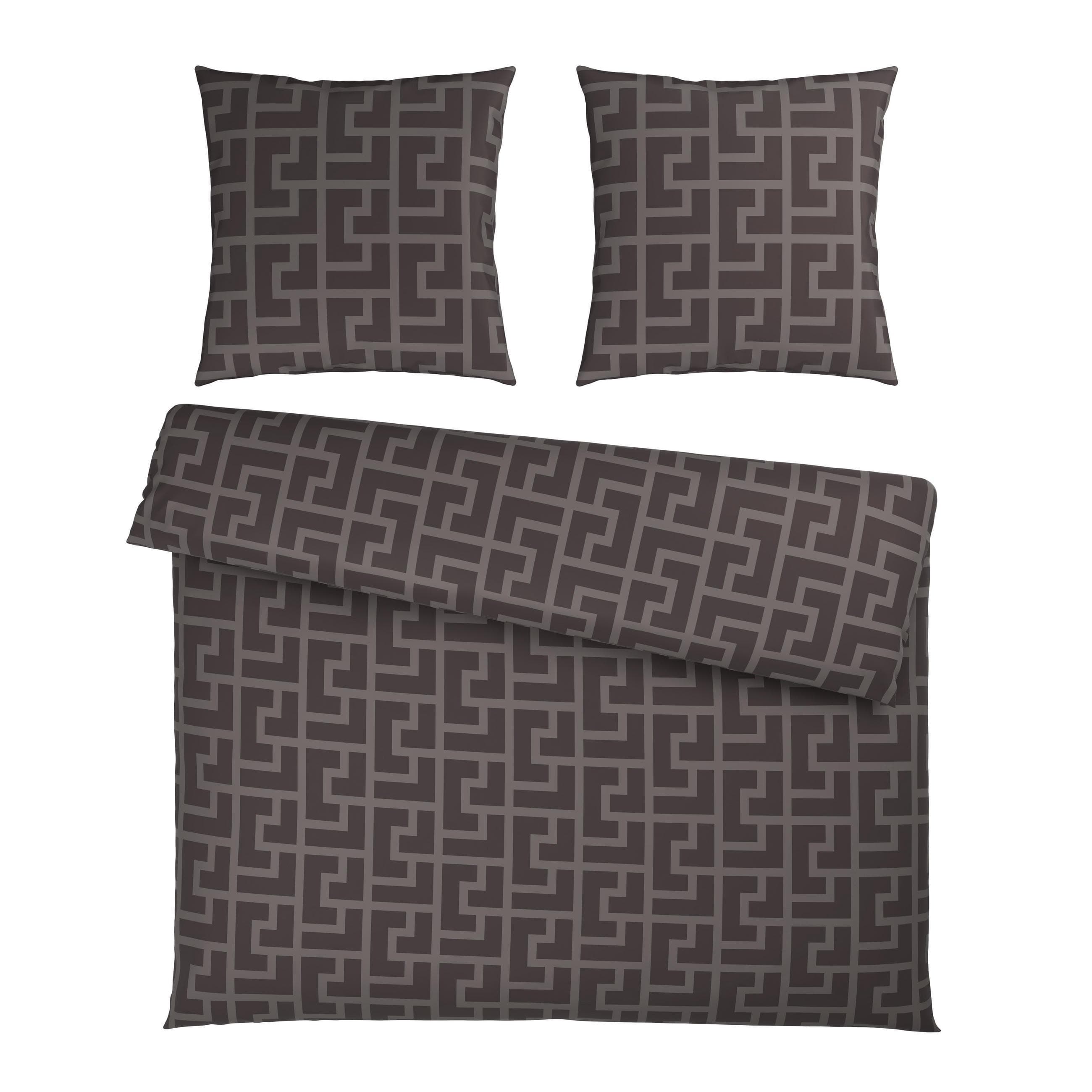 Mömax DE Bettwäsche Mäander XXL Graubraun Textil