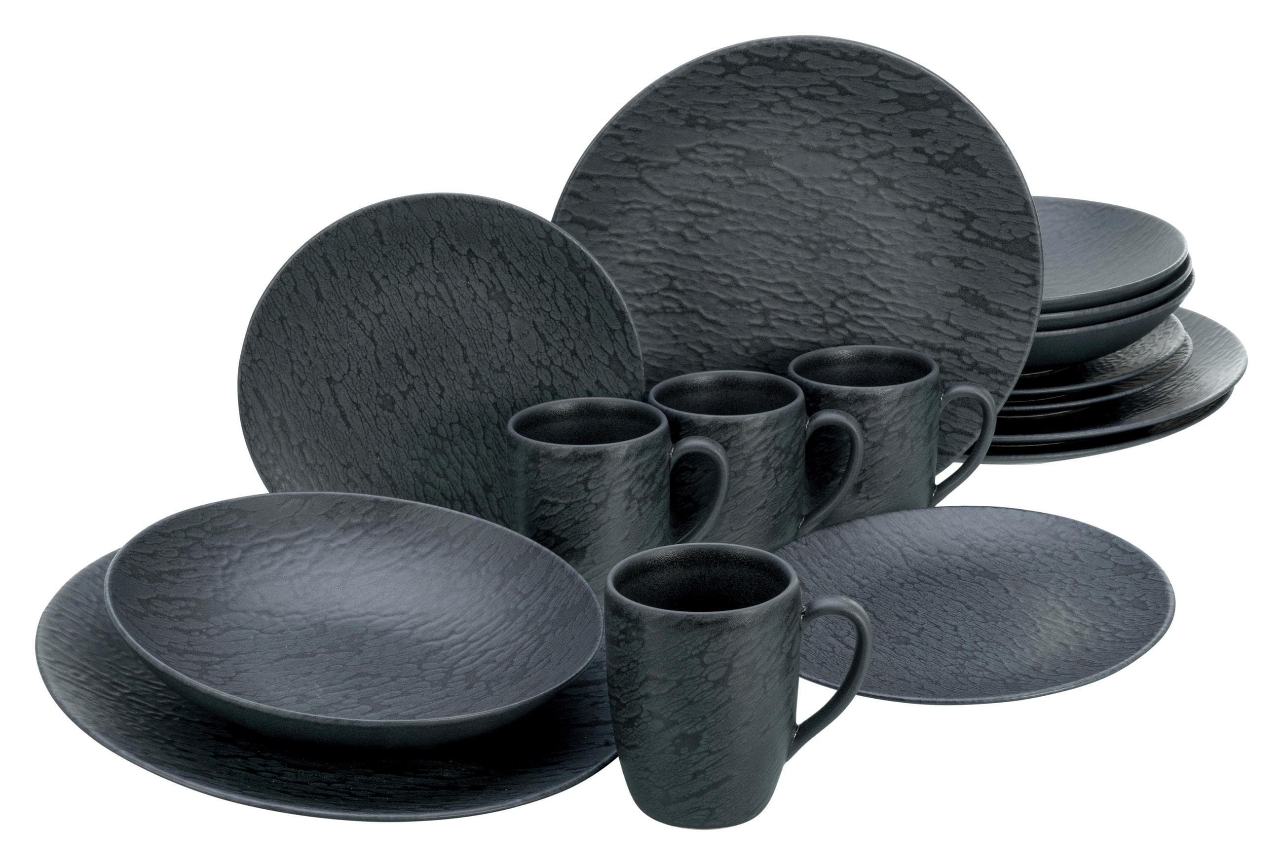 Creatable Kombiservice Schwarz 16-teilig Keramik