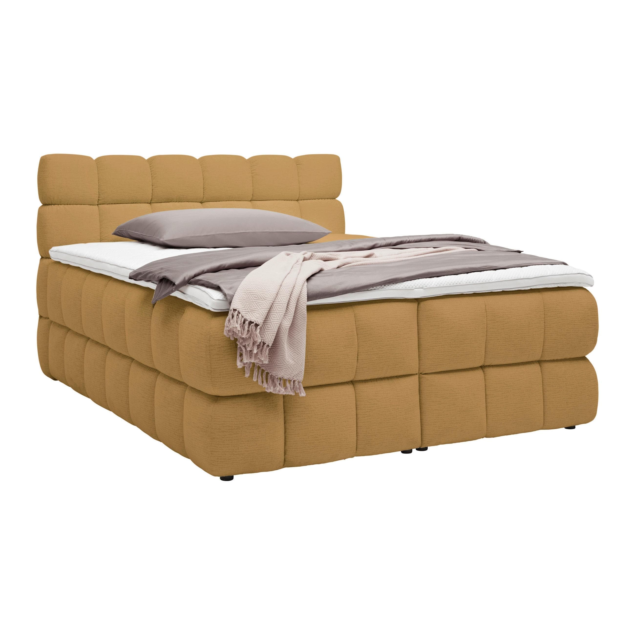 Boxspringbett Bubble Box Senfgelb 180x200cm