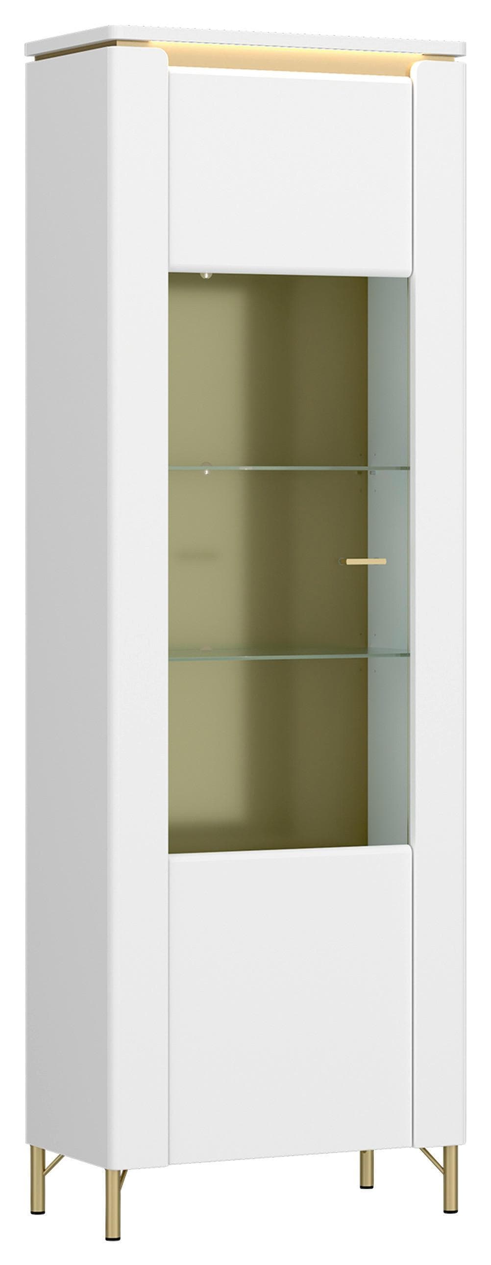 Vitrine Lazio Weiß Gold Mömax