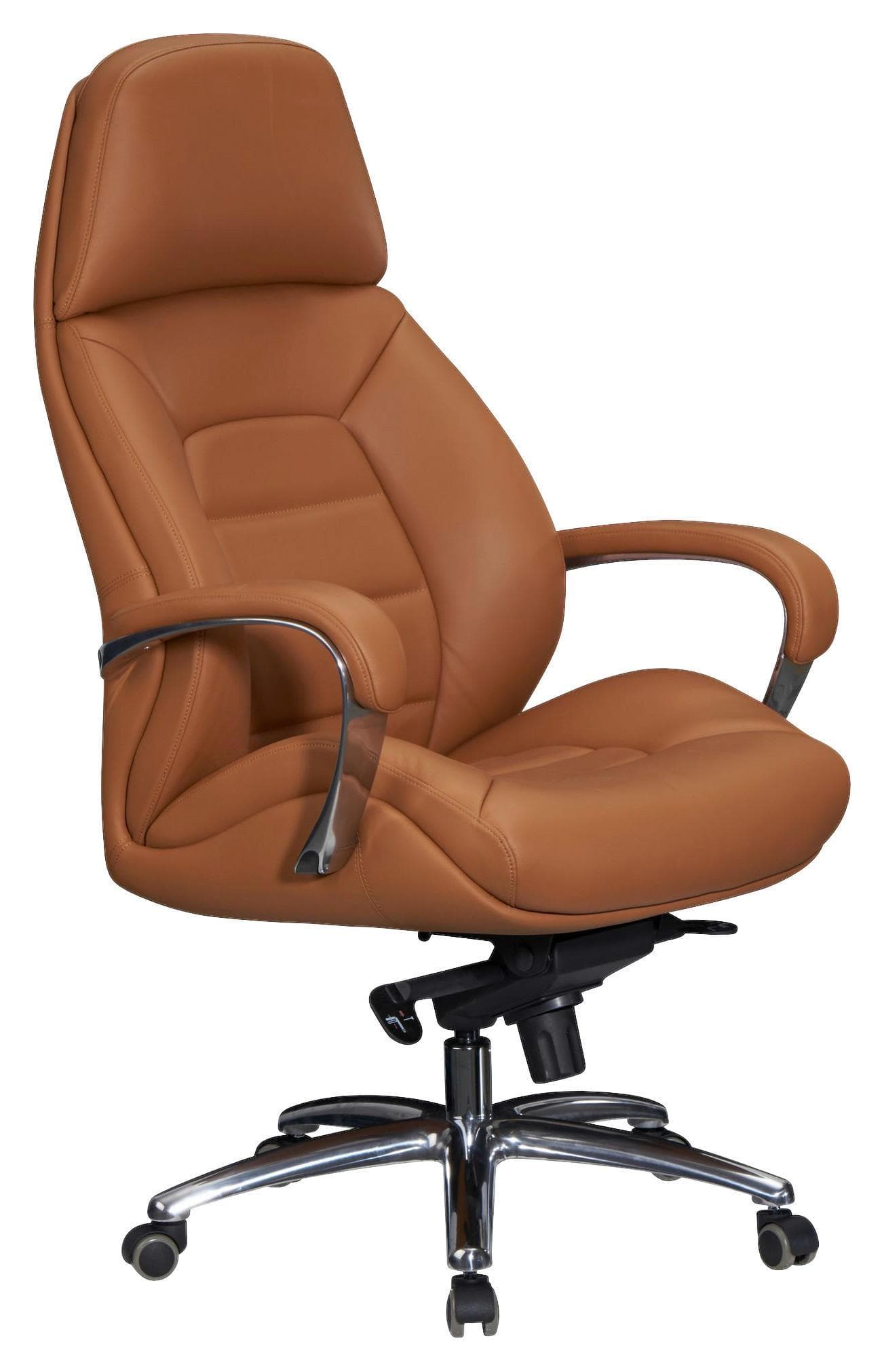 Drehstuhl Amstyle Hellbraun Leder