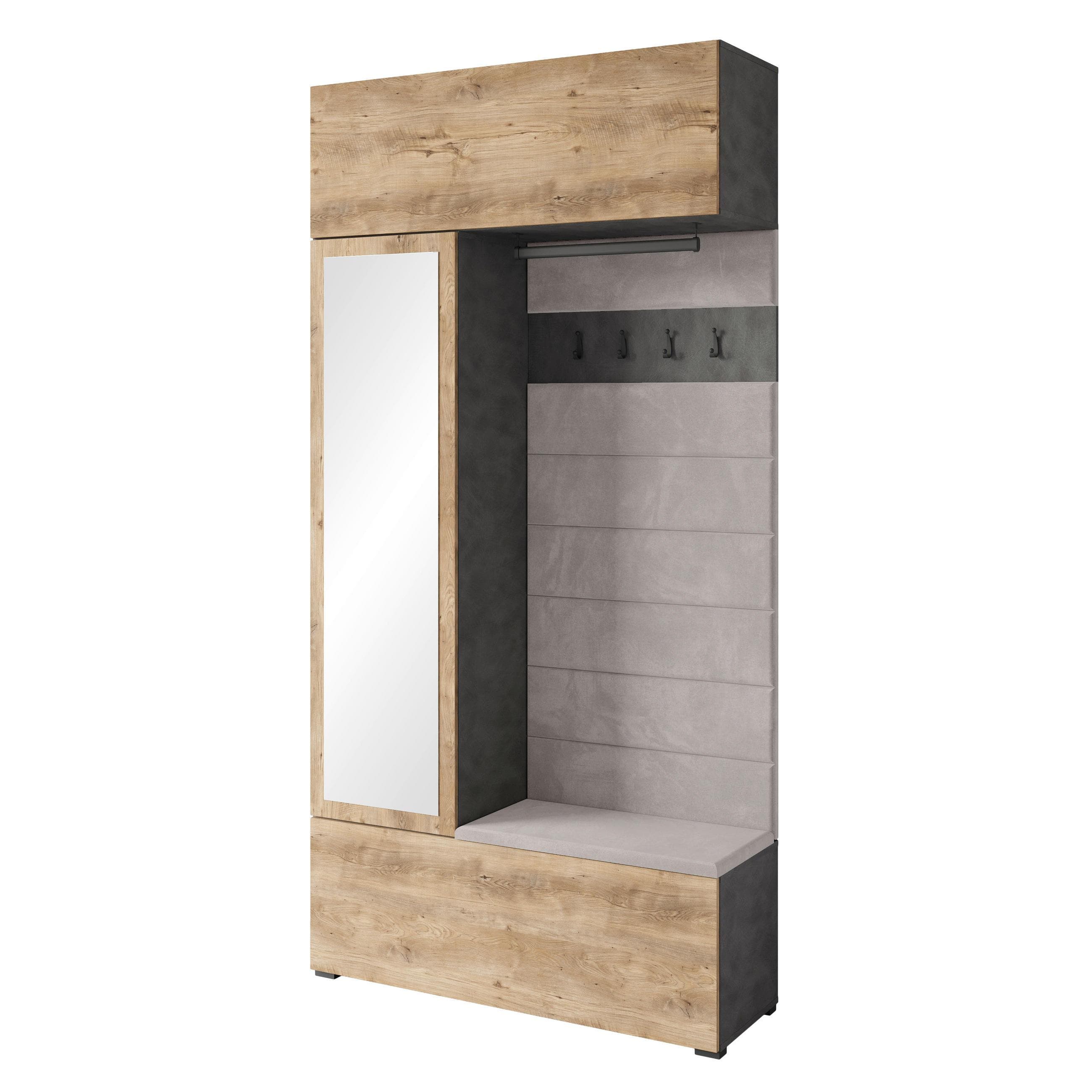 Garderobe Tejo Anthrazit/Kastanieneiche Mömax