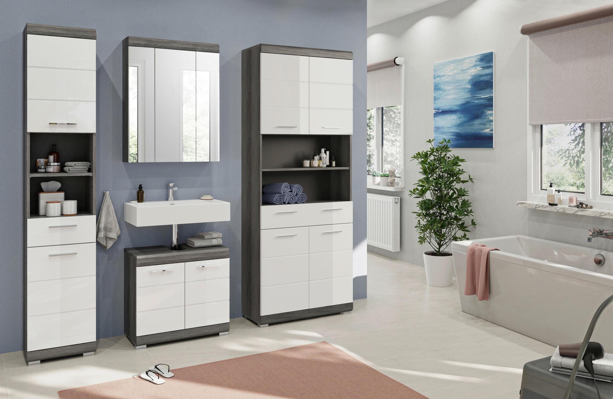 Badezimmer Scout 4-tlg. Anthrazit/Weiß