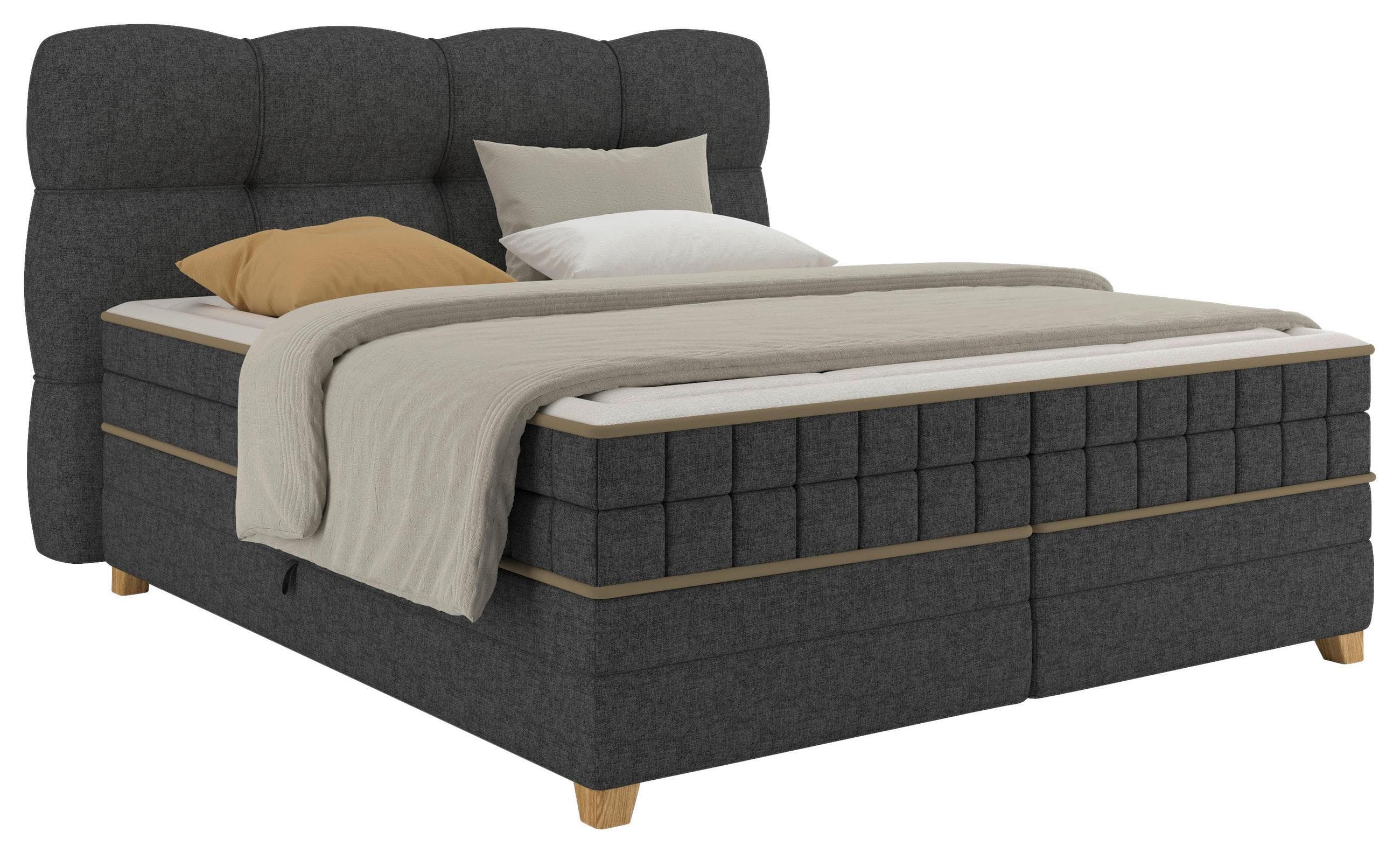 Boxspringbett Bianco Anthrazit 180x200cm