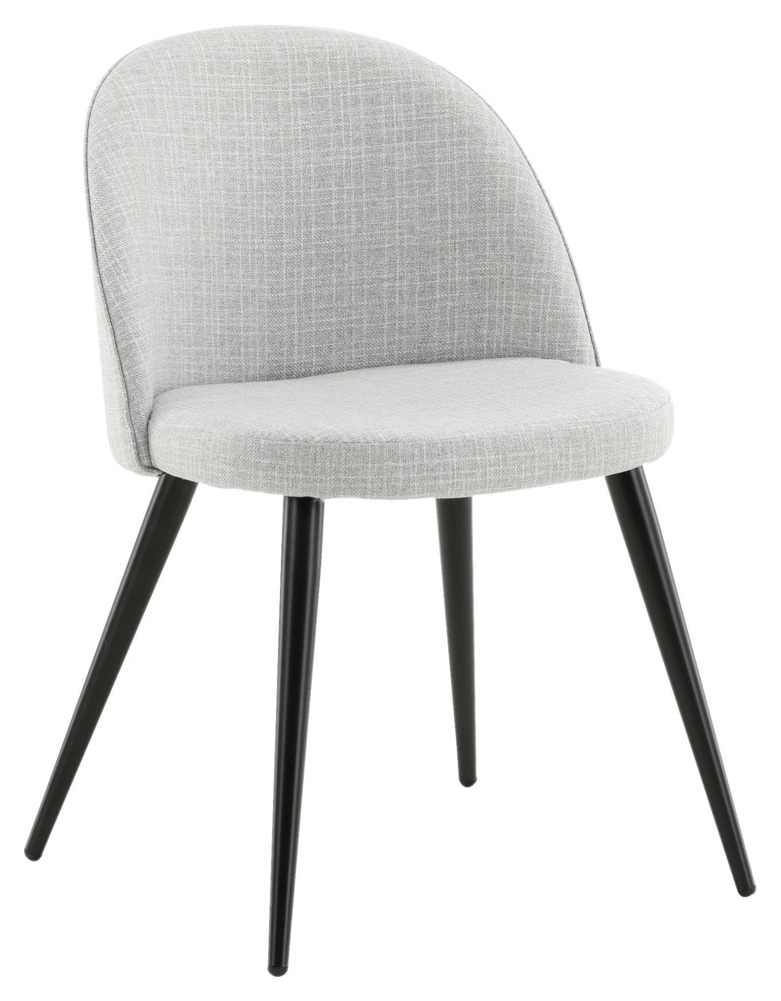 STUHL-SET VELVET Küchenstühle Modern Hellgrau Schwarz