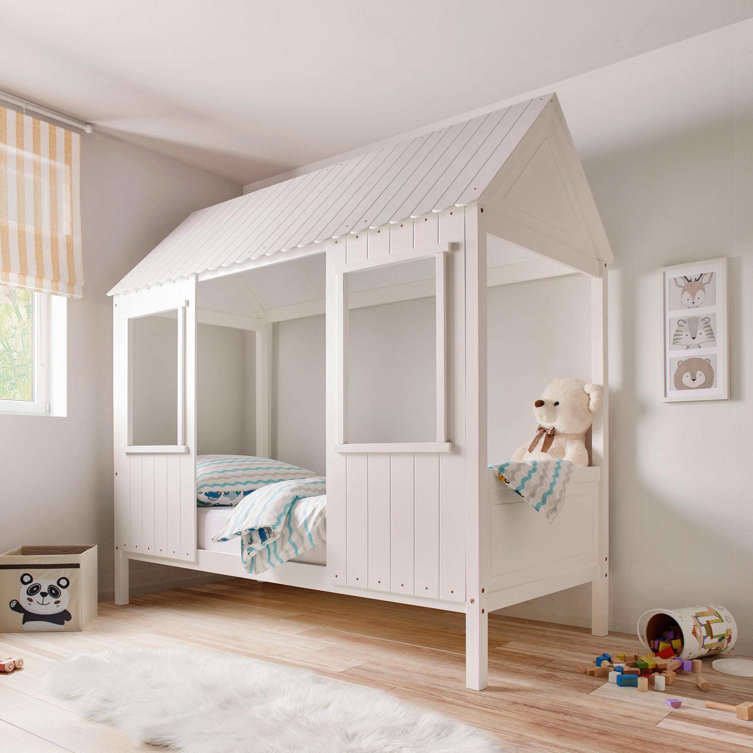 Kinderbett Adana Weiß Echtholz MDF