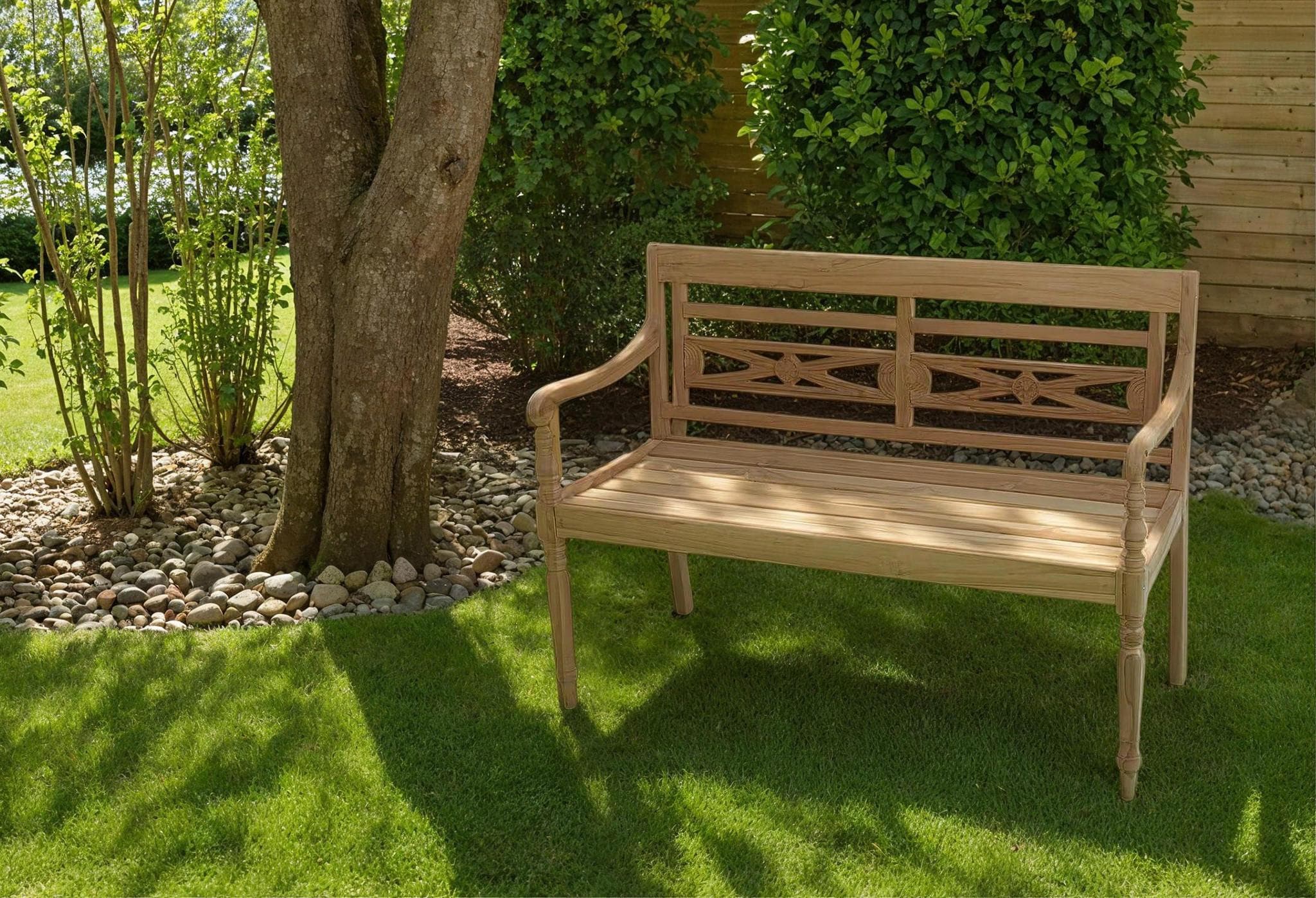 Gartenbank Echtholz Teak 2-Sitzer Sumatra Braun