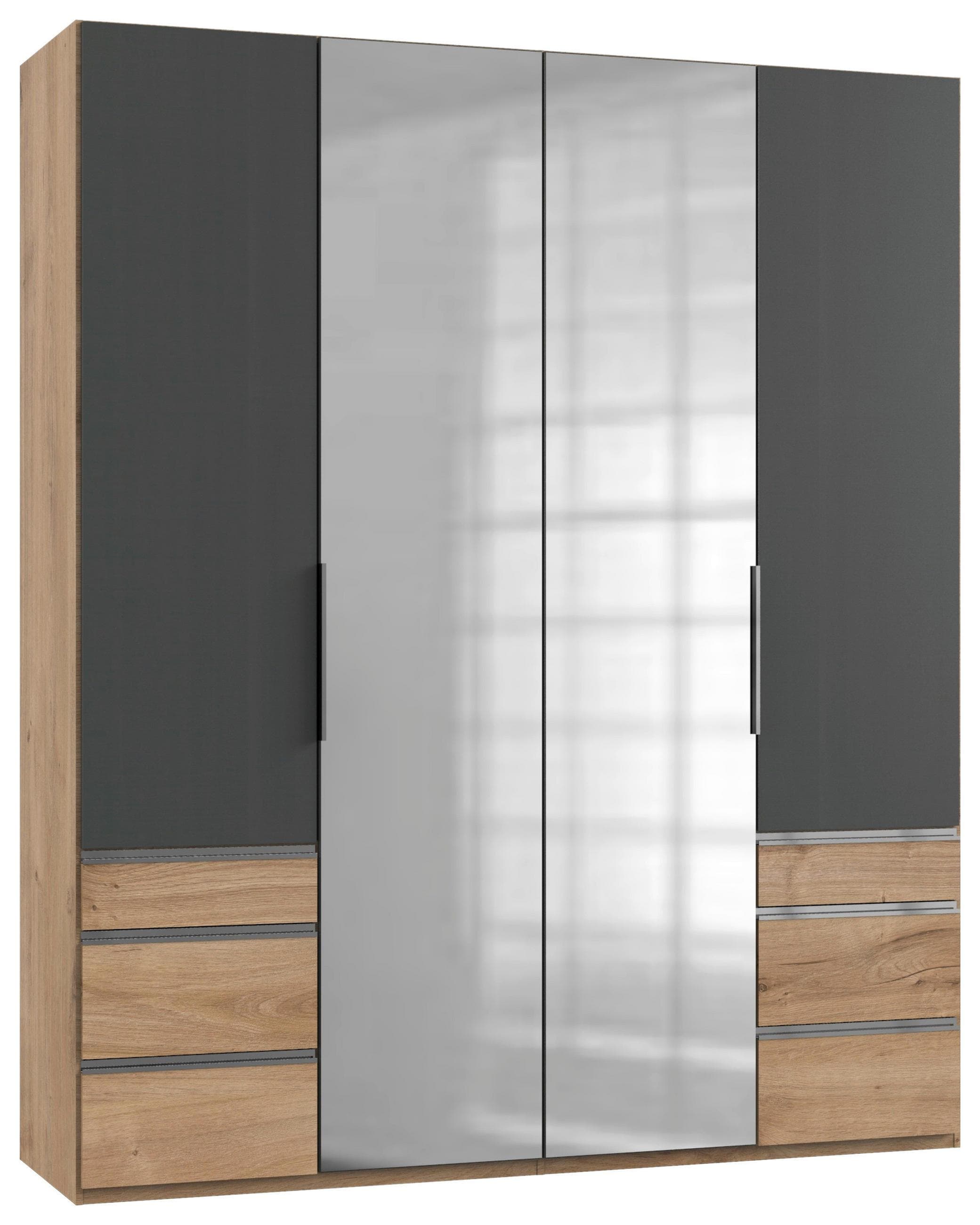 Drehtürenschrank 200cm Graphit/Eiche Mömax DE