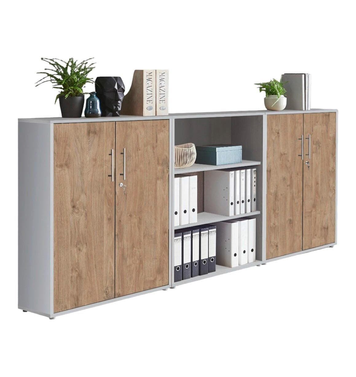 Aktenschrank Office Edition Sw Set 9 Grau/Eichefarben Mömax DE