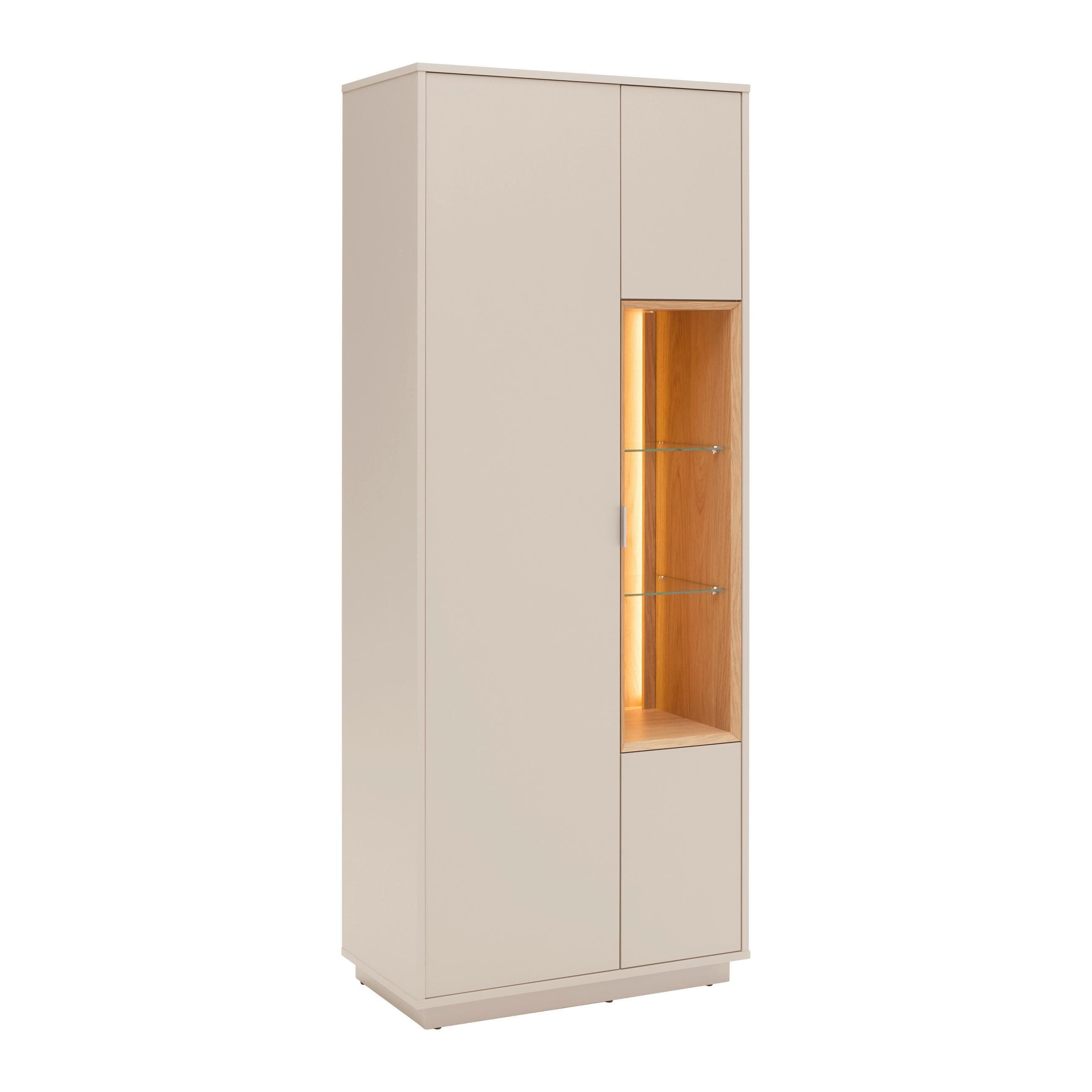 Vitrine Velasca Eichefarben/Kaschmir Metall