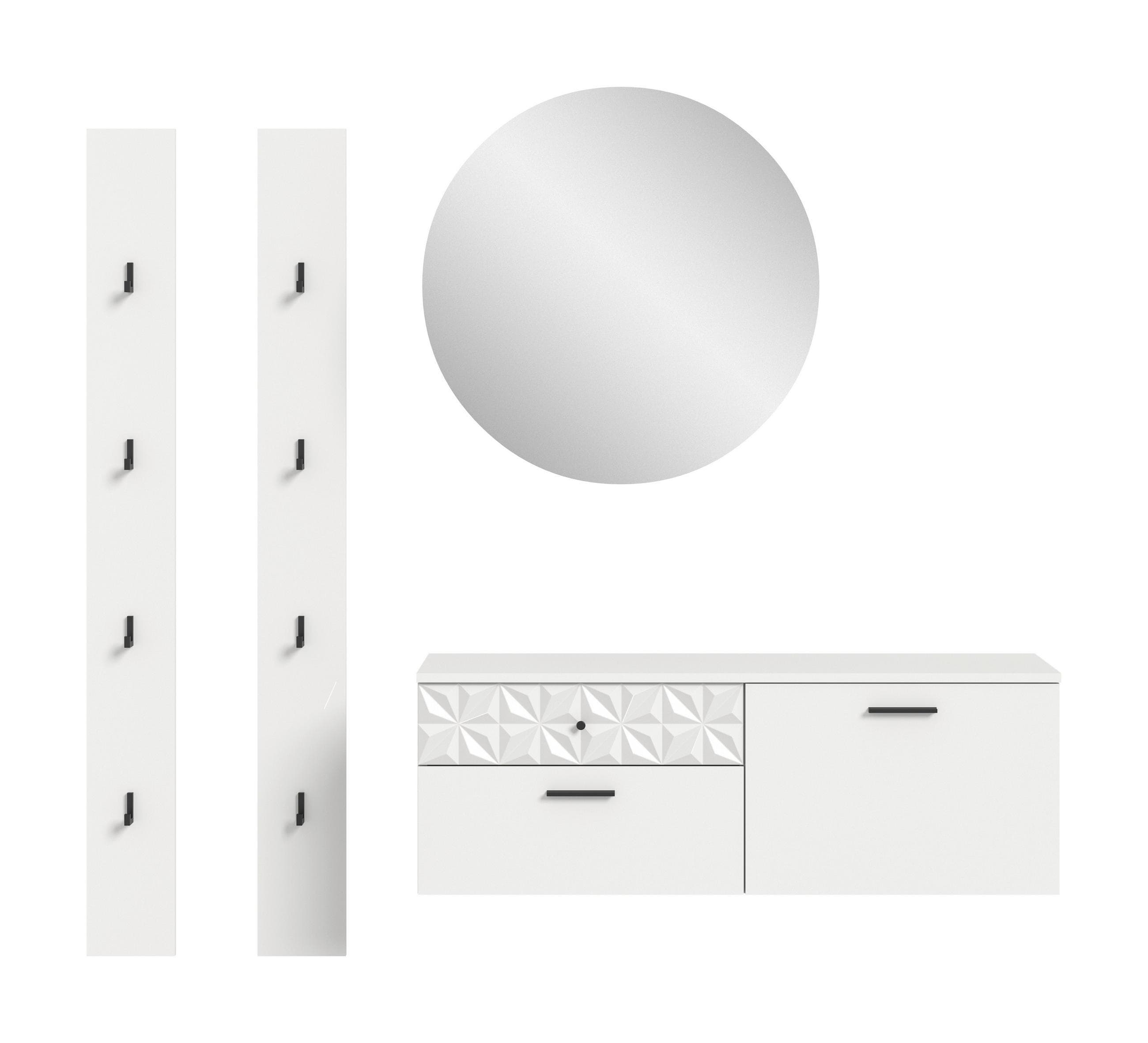 Garderobe Prisma 4-tlg. Weiß