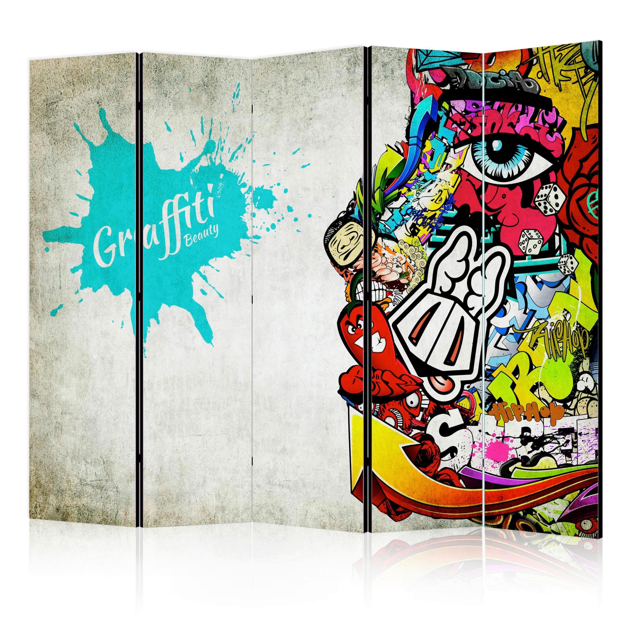 Artgeist Paravent Graffity Beauty II Multicolor
