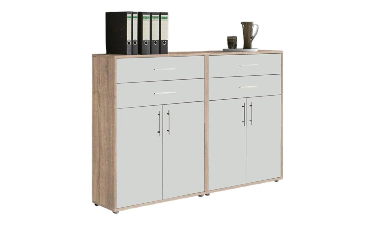 Aktenschrank Office Edition Sw Set 17 Weiß/Eichefarben Mömax DE