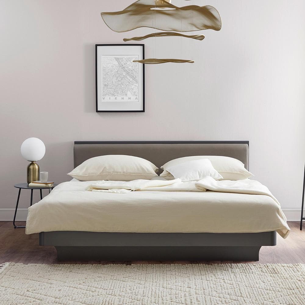 Bett Mariello Anthrazit/Hellbraun Metall 180x200 cm