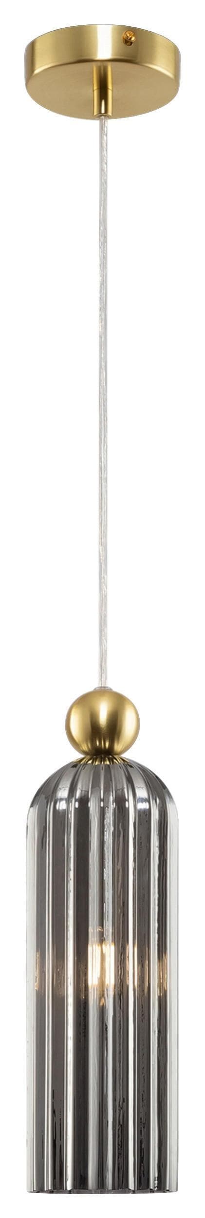 Maytoni Antic Hängeleuchte, Glasschirm in Grau, Gold