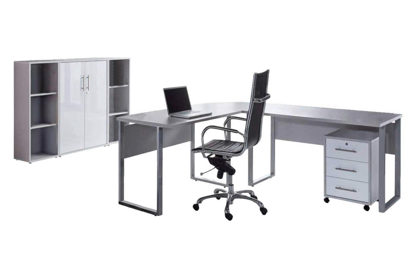 Büro Office Edition Set 2 Grau Weiß