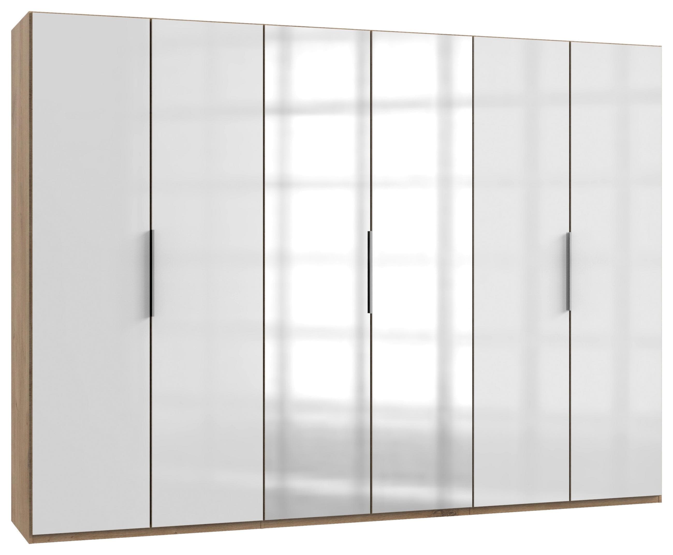 Drehtürenschrank Level 36D mit Spiegel Eiche/Weiß Mömax DE