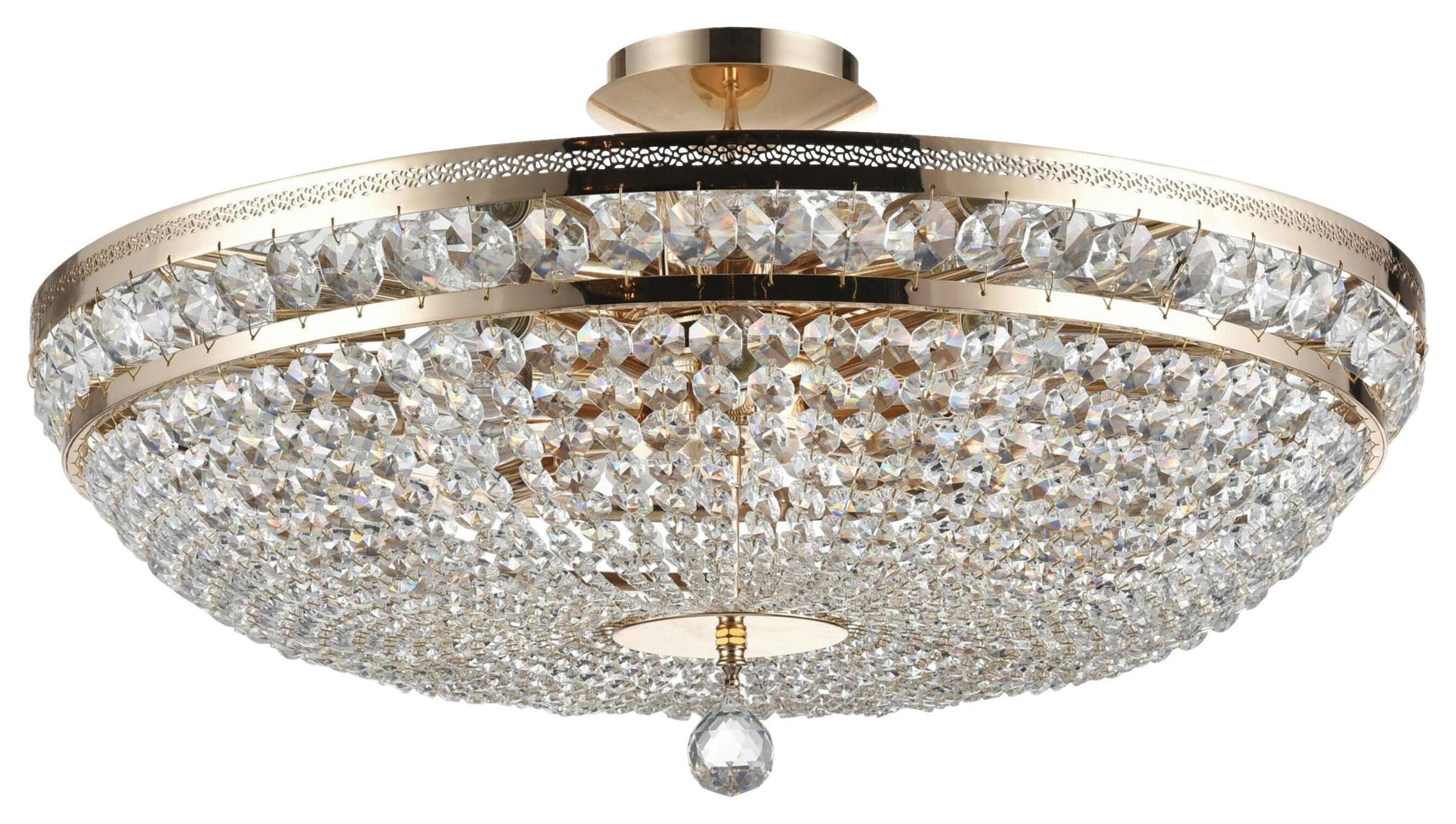Maytoni Deckenleuchte Ottilia, Ø 65 cm, goldfarben, Kristall