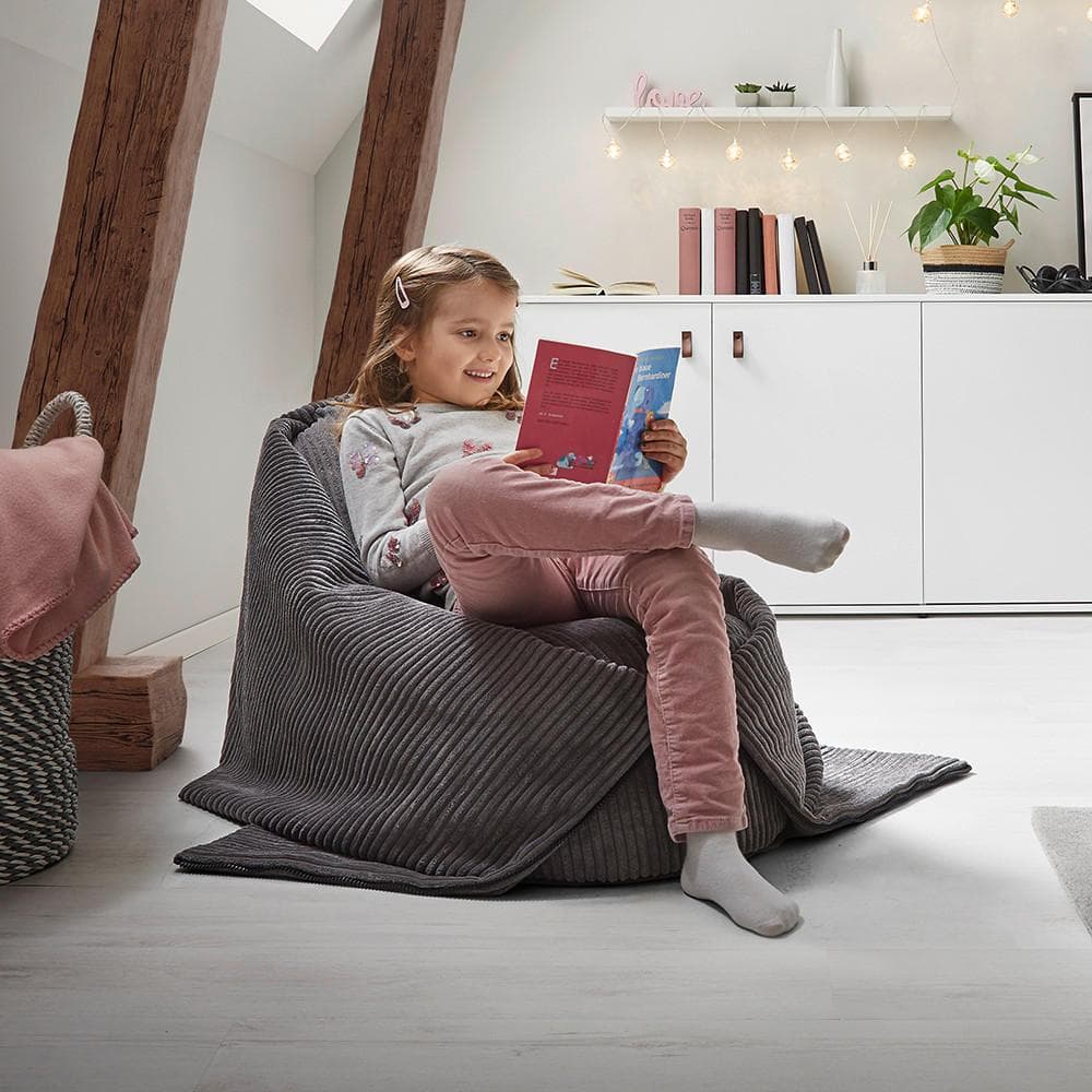 Sitzsack Capri Dunkelgrau Cord