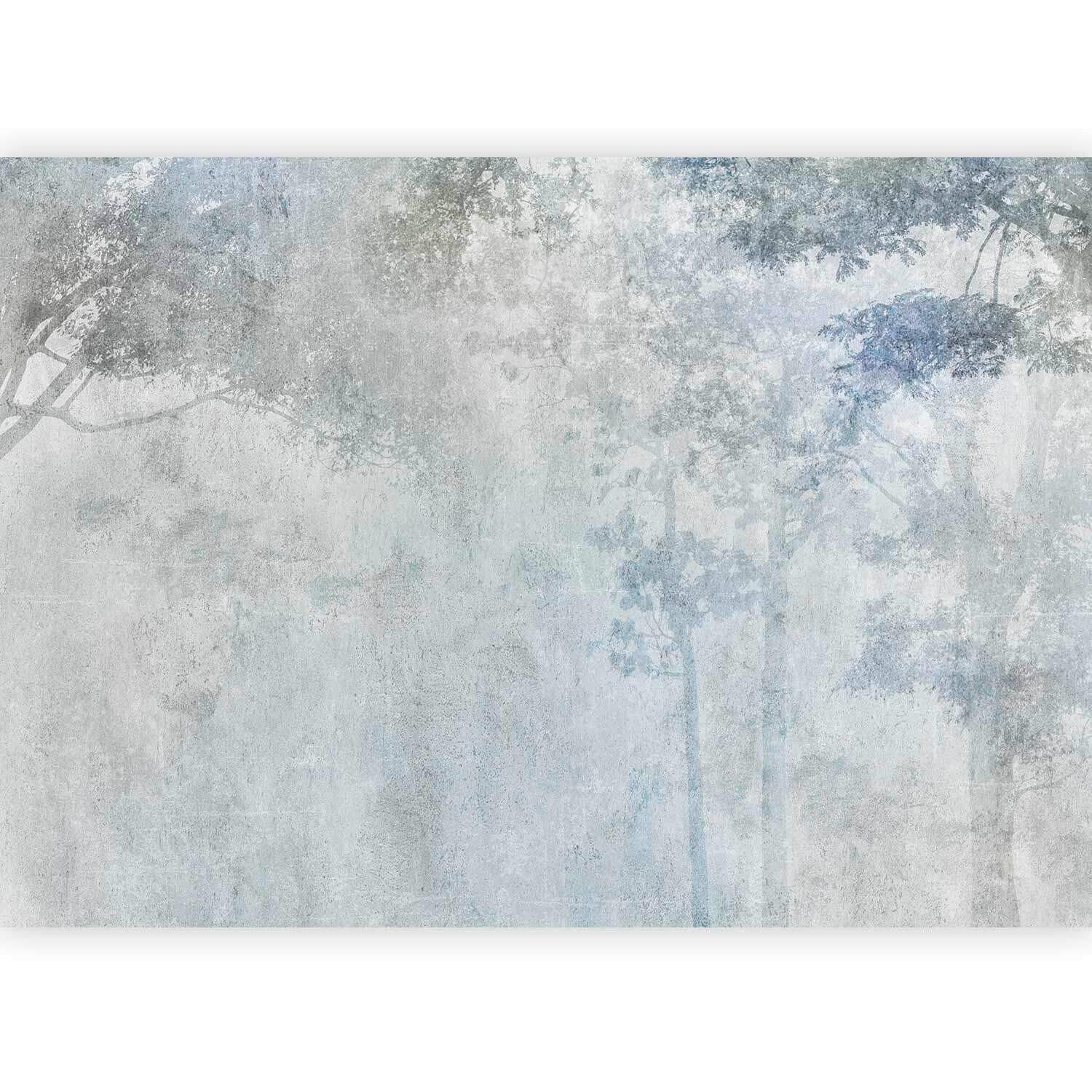 Artgeist Fototapete Forest Reverb Pastellblau/Blaugrau