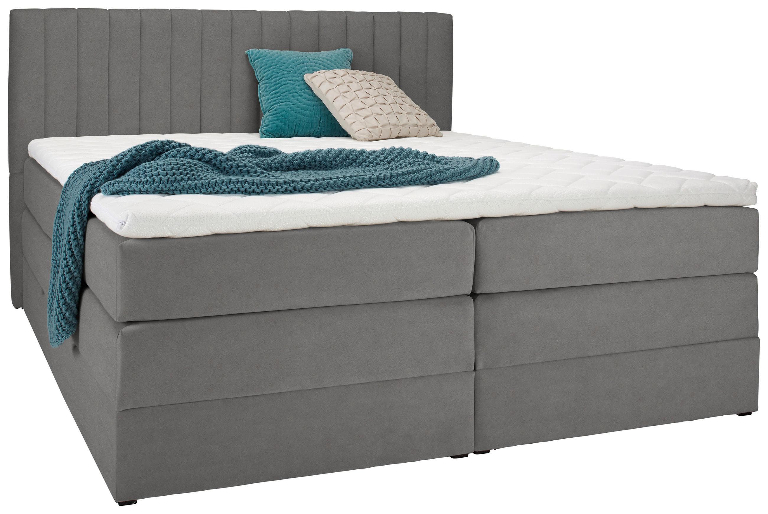 Boxspringbett Simon Hellgrau