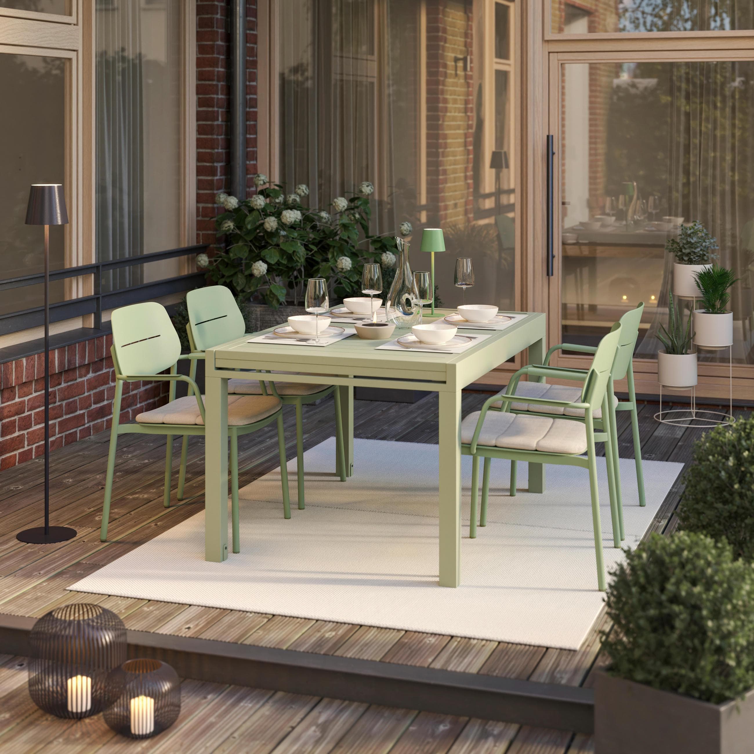 Gartentisch Verde Salbeigrün Aluminium