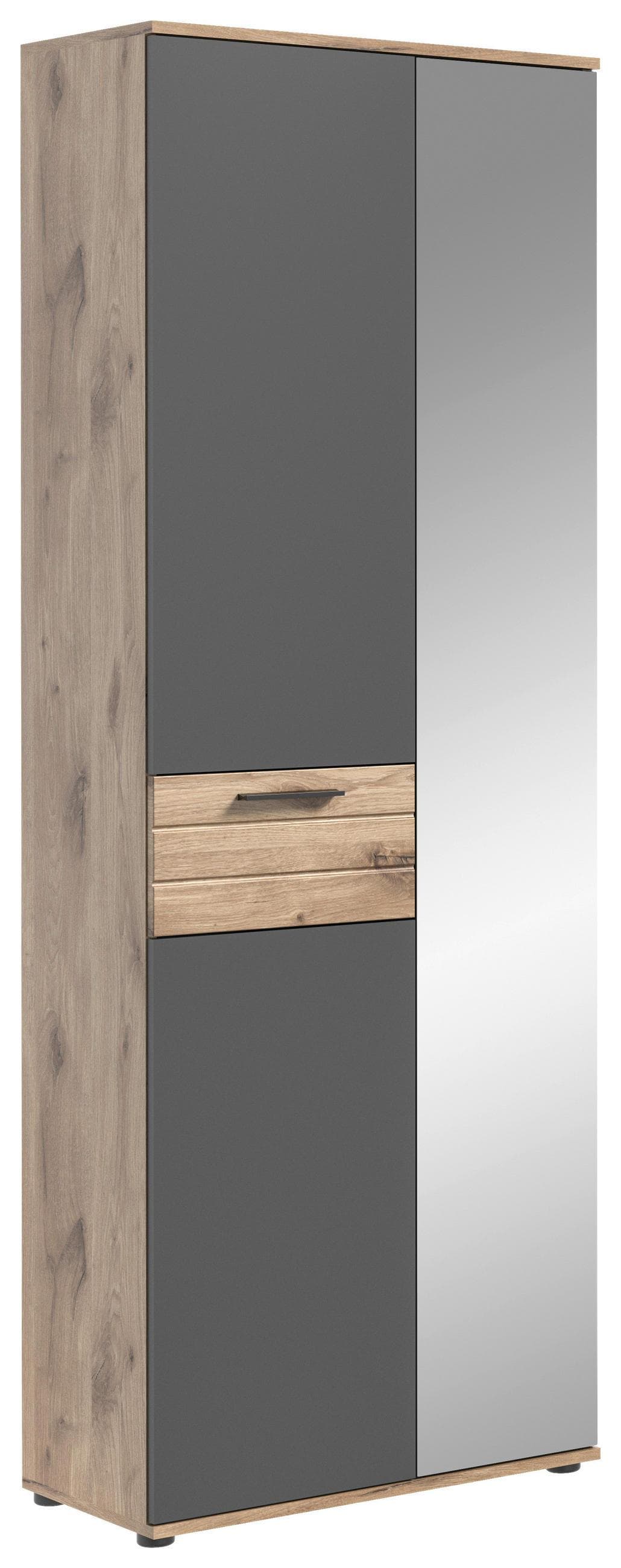 Garderobenschrank Mason Eiche/Grau