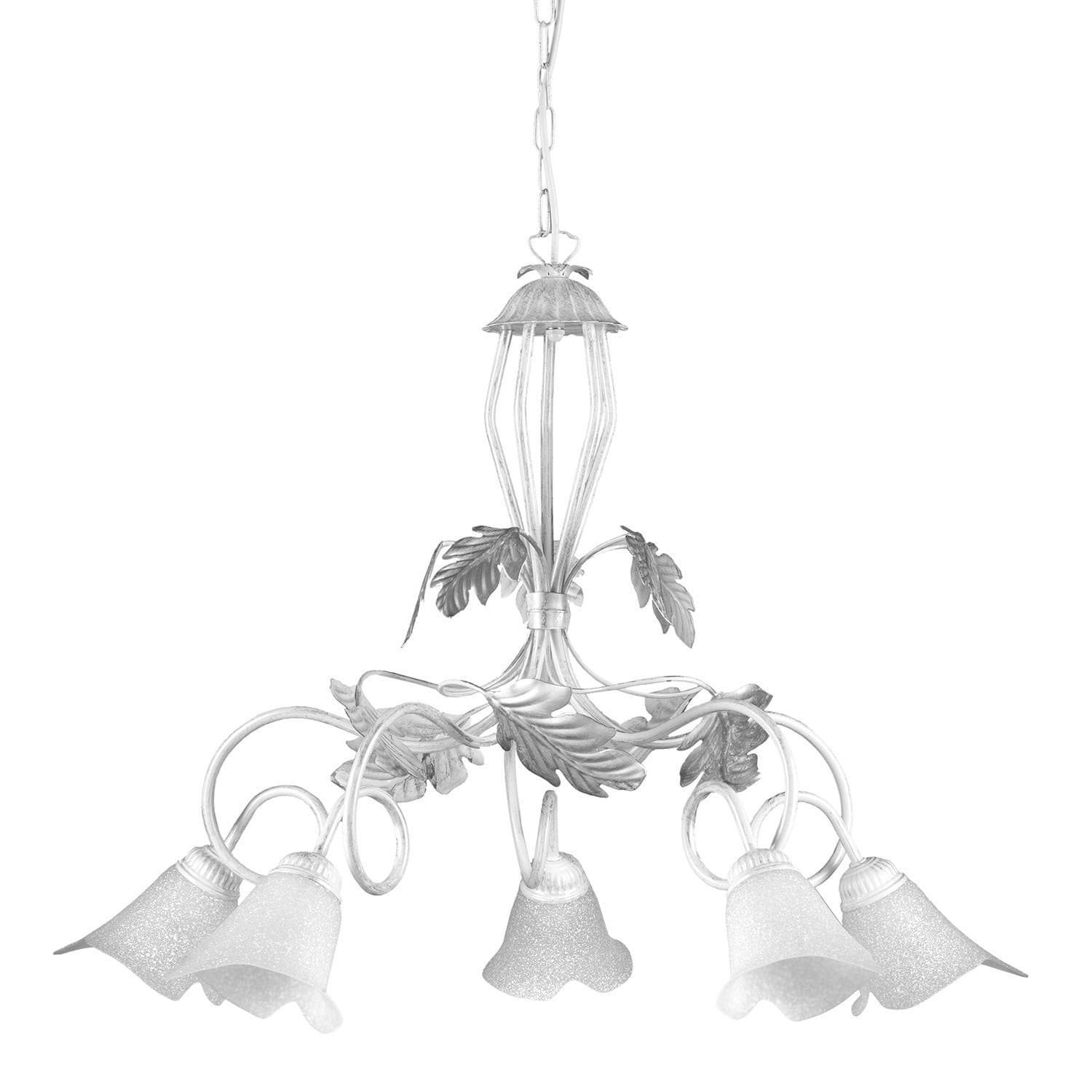 Kronleuchter Marilena Silber/Weiß max. 6 Watt