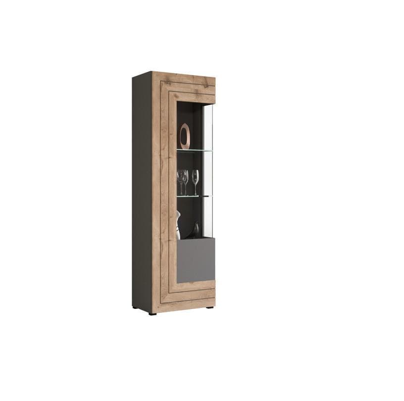 Vitrine Freno Eiche/Grau