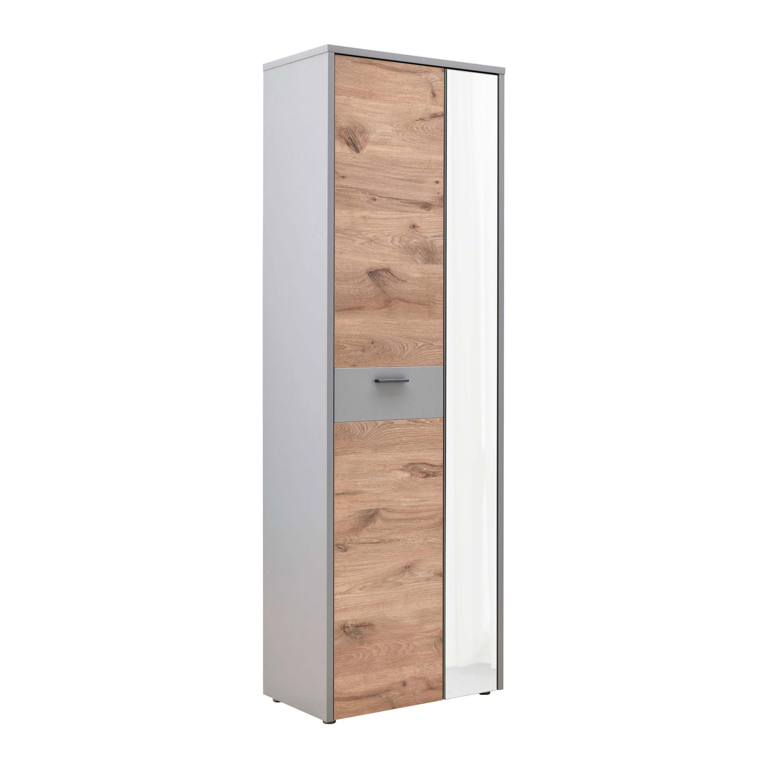 Garderobenschrank Dynamic Grau/Eichefarben Mömax