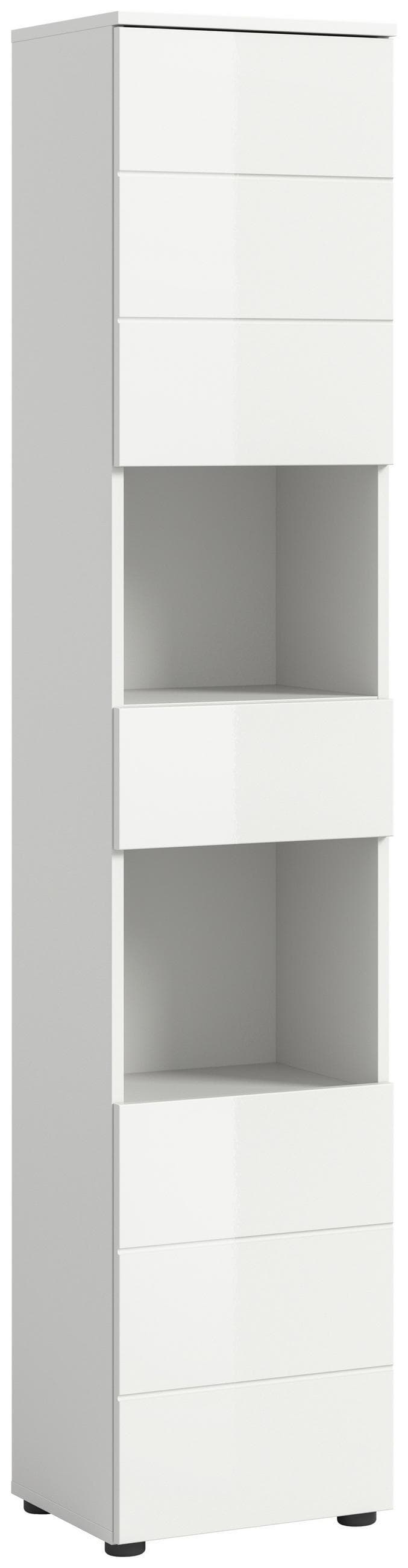 xonox.home Hochschrank Weiß Hochglanz Modern