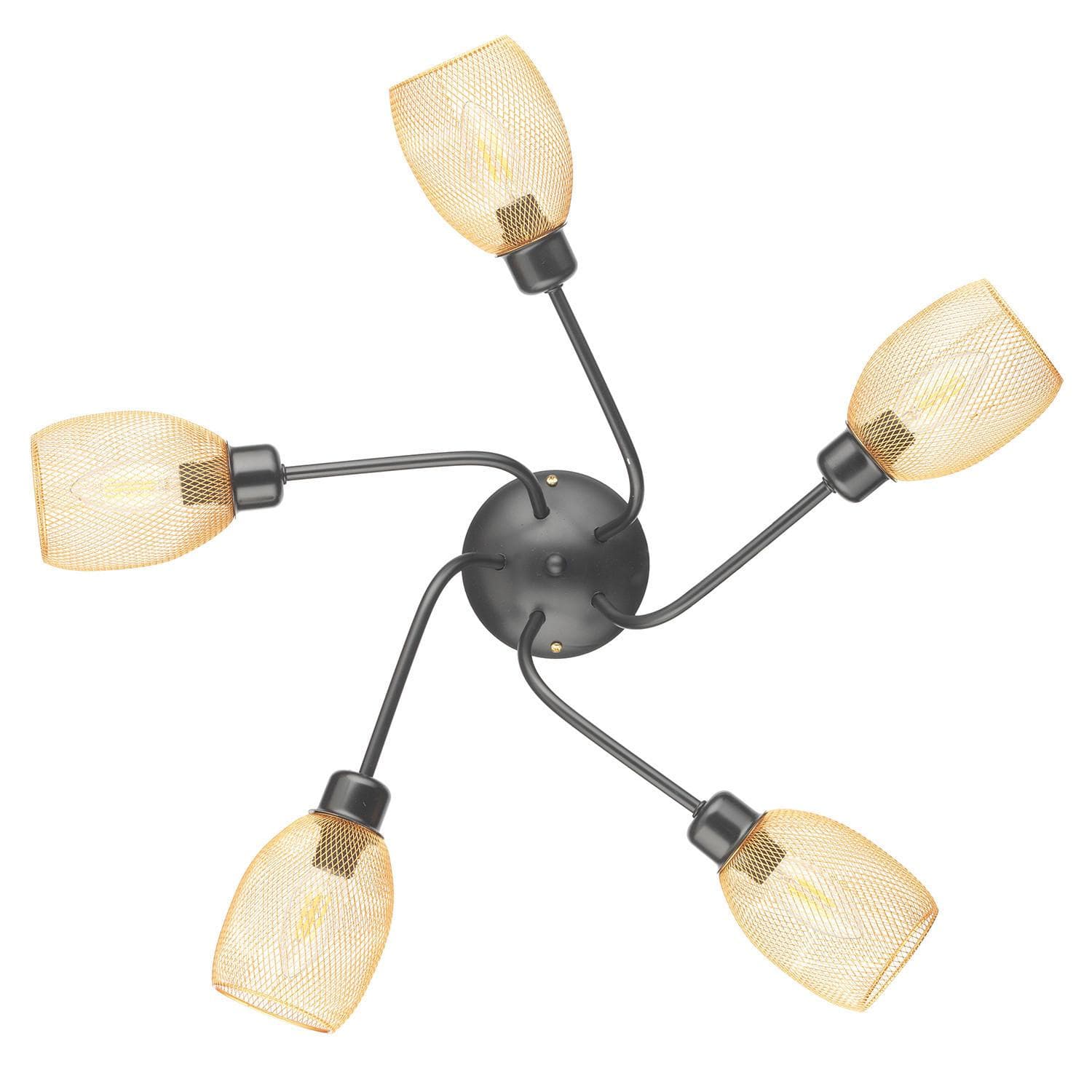 Deckenleuchte Spirit Schwarz/Gold max. 6 Watt Deckenlampe