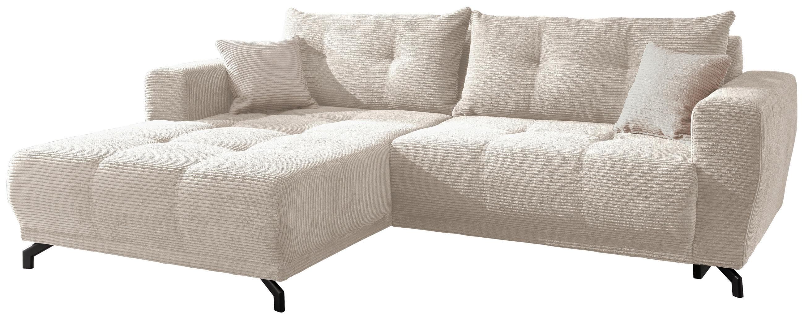 Mid.you Ecksofa Beige 4-Sitzer mit elektrischem Sitzvorzug