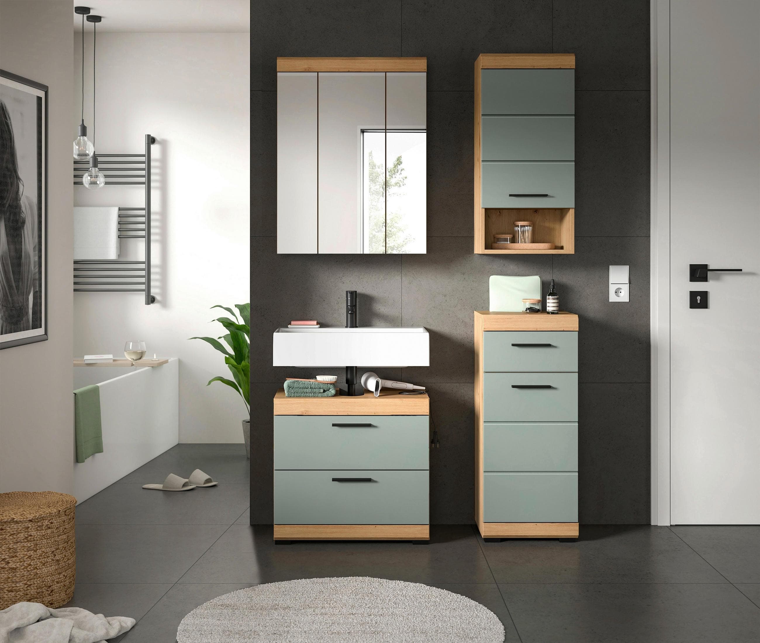 Badezimmer Scout 4-tlg. ca. 97 cm Salbeigrün