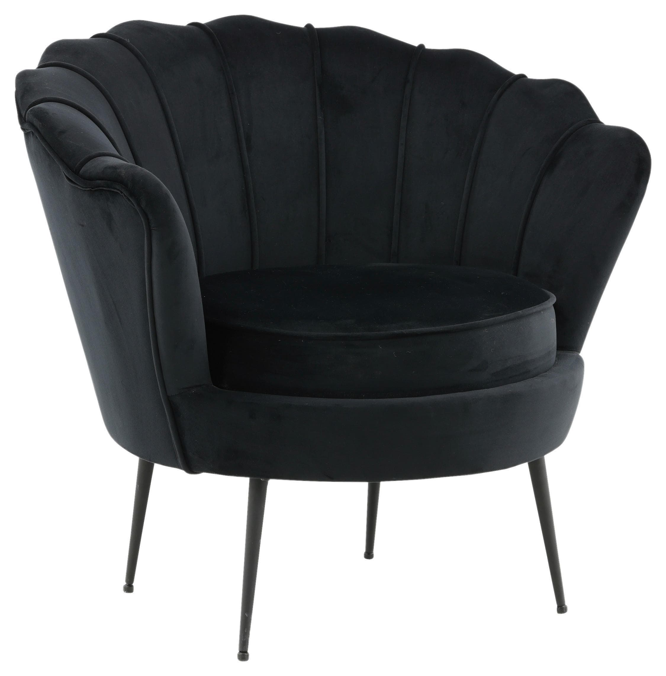 Sessel Calais Schwarz Samt